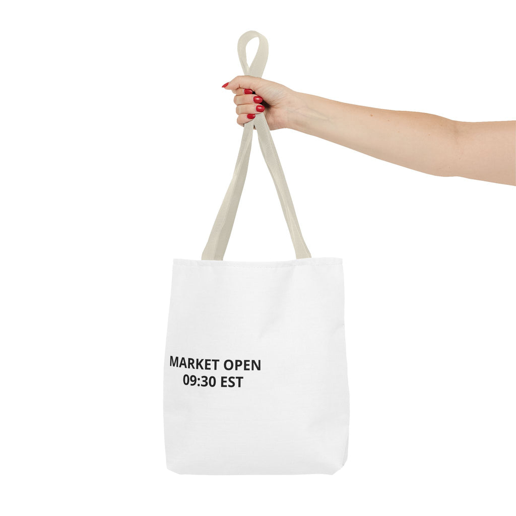 Tote Bag — 'MARKET OPEN 09:30 EST' Minimalist Stock Market Tote