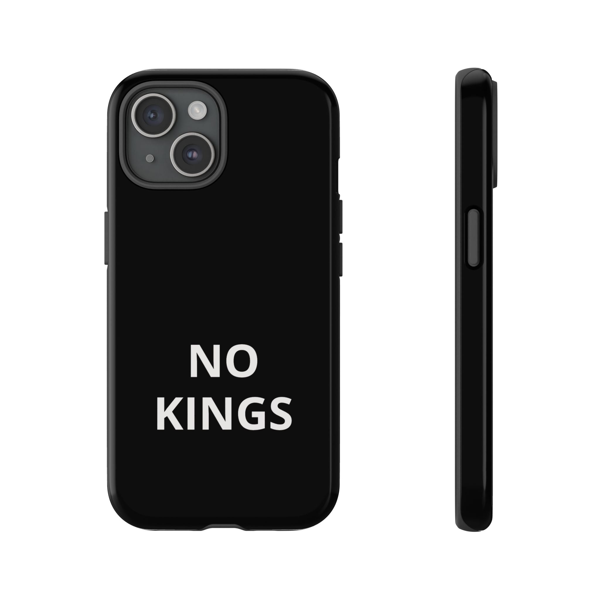 Phone Case — "NO KINGS" Minimalist Black Tough Protective Cover
