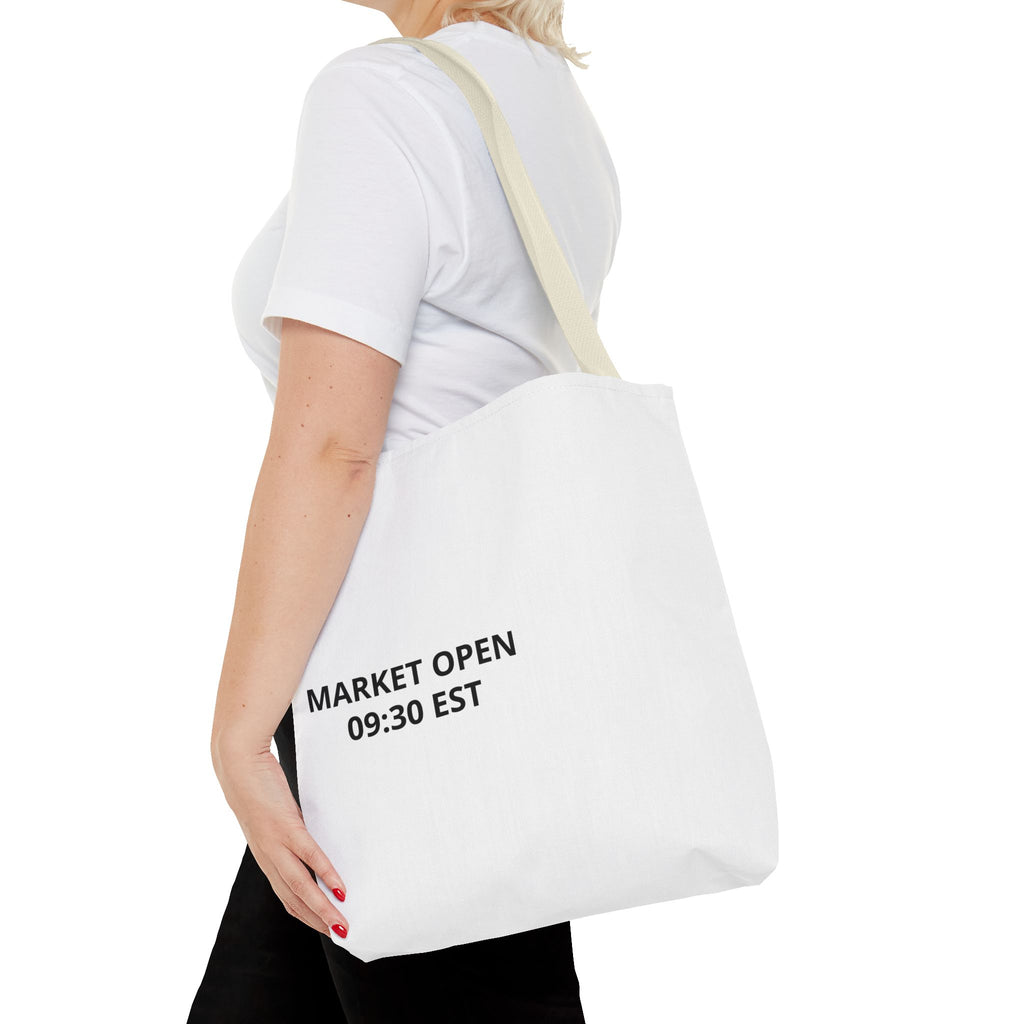 Tote Bag — 'MARKET OPEN 09:30 EST' Minimalist Stock Market Tote