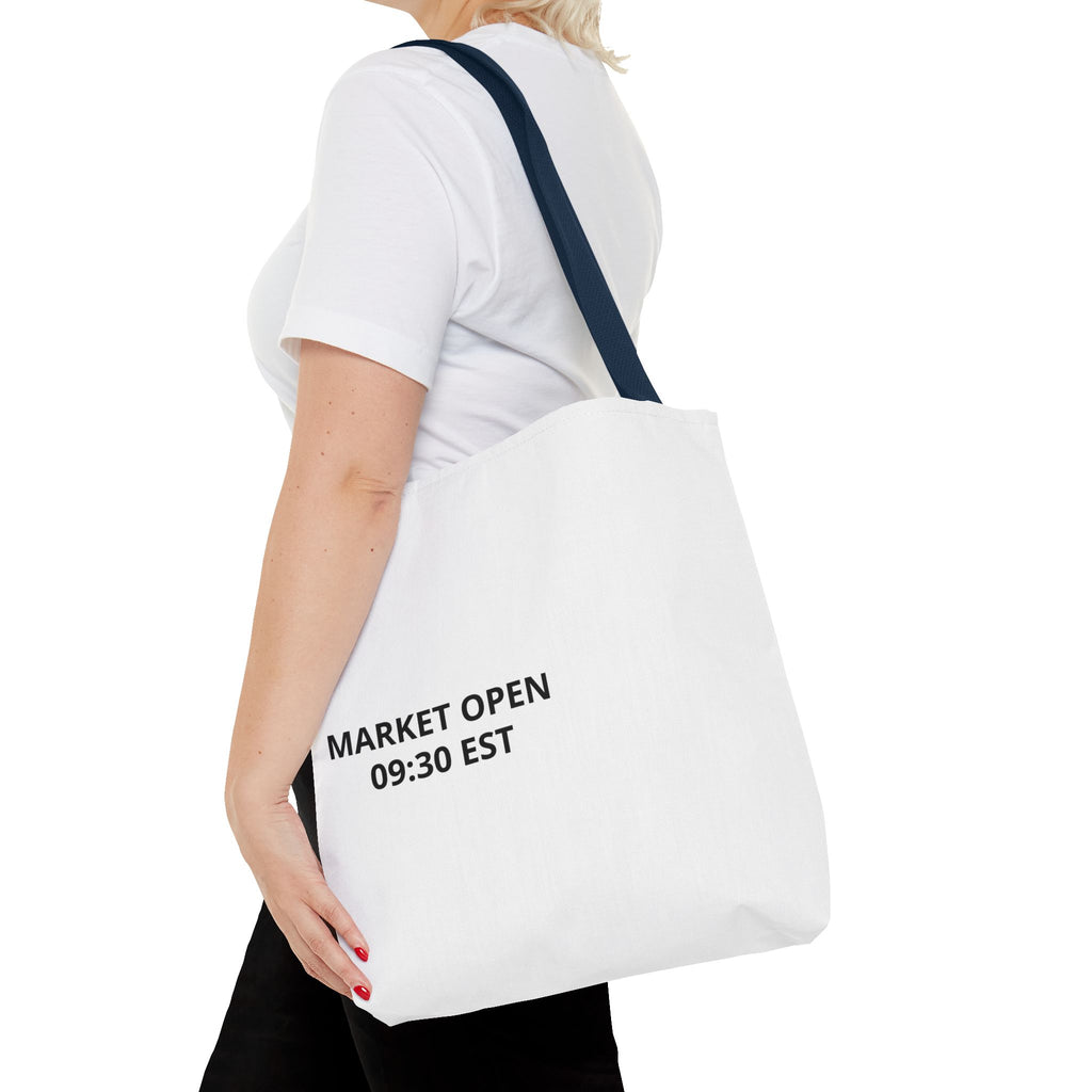 Tote Bag — 'MARKET OPEN 09:30 EST' Minimalist Stock Market Tote