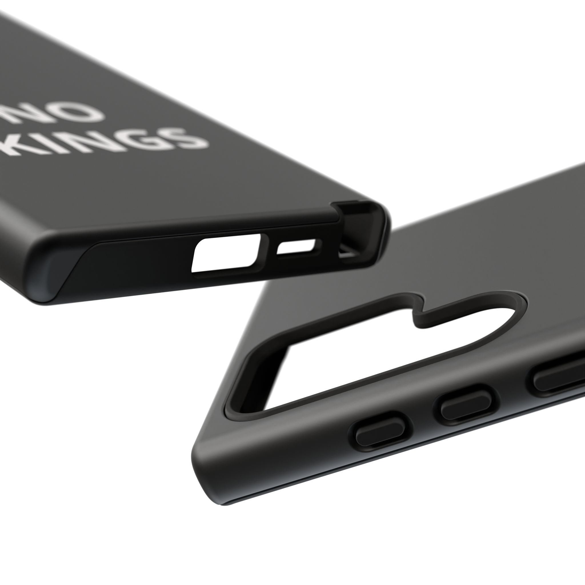 Phone Case — "NO KINGS" Minimalist Black Tough Protective Cover