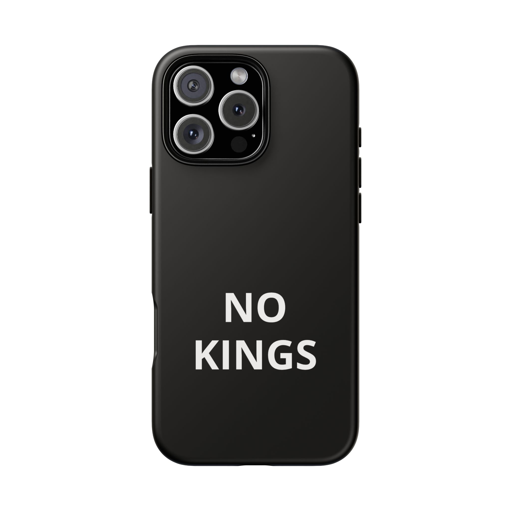 Phone Case — "NO KINGS" Minimalist Black Tough Protective Cover