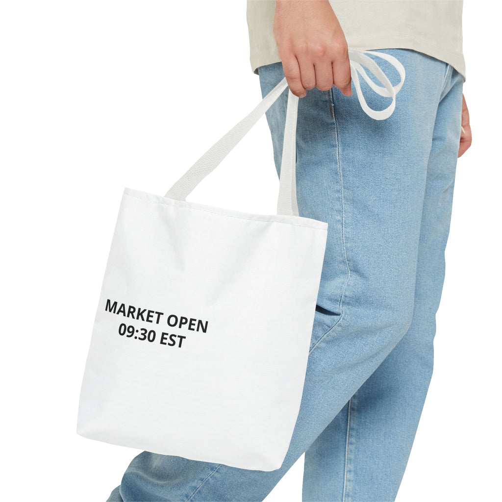 Tote Bag — 'MARKET OPEN 09:30 EST' Minimalist Stock Market Tote