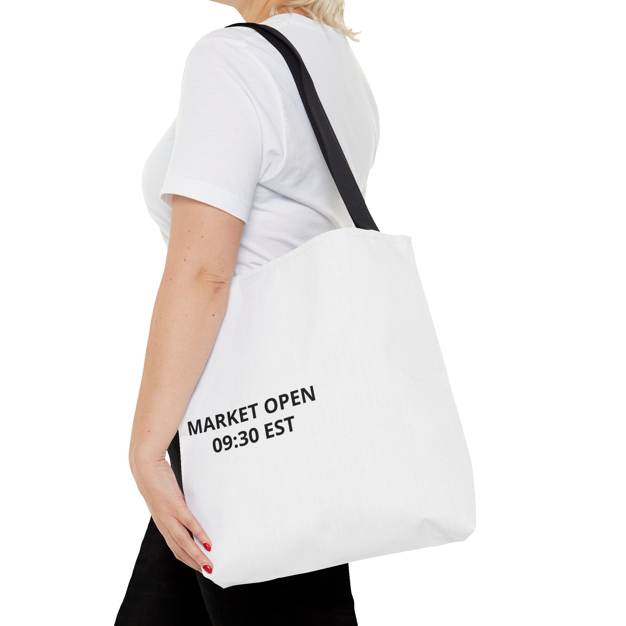 Tote Bag — 'MARKET OPEN 09:30 EST' Minimalist Stock Market Tote