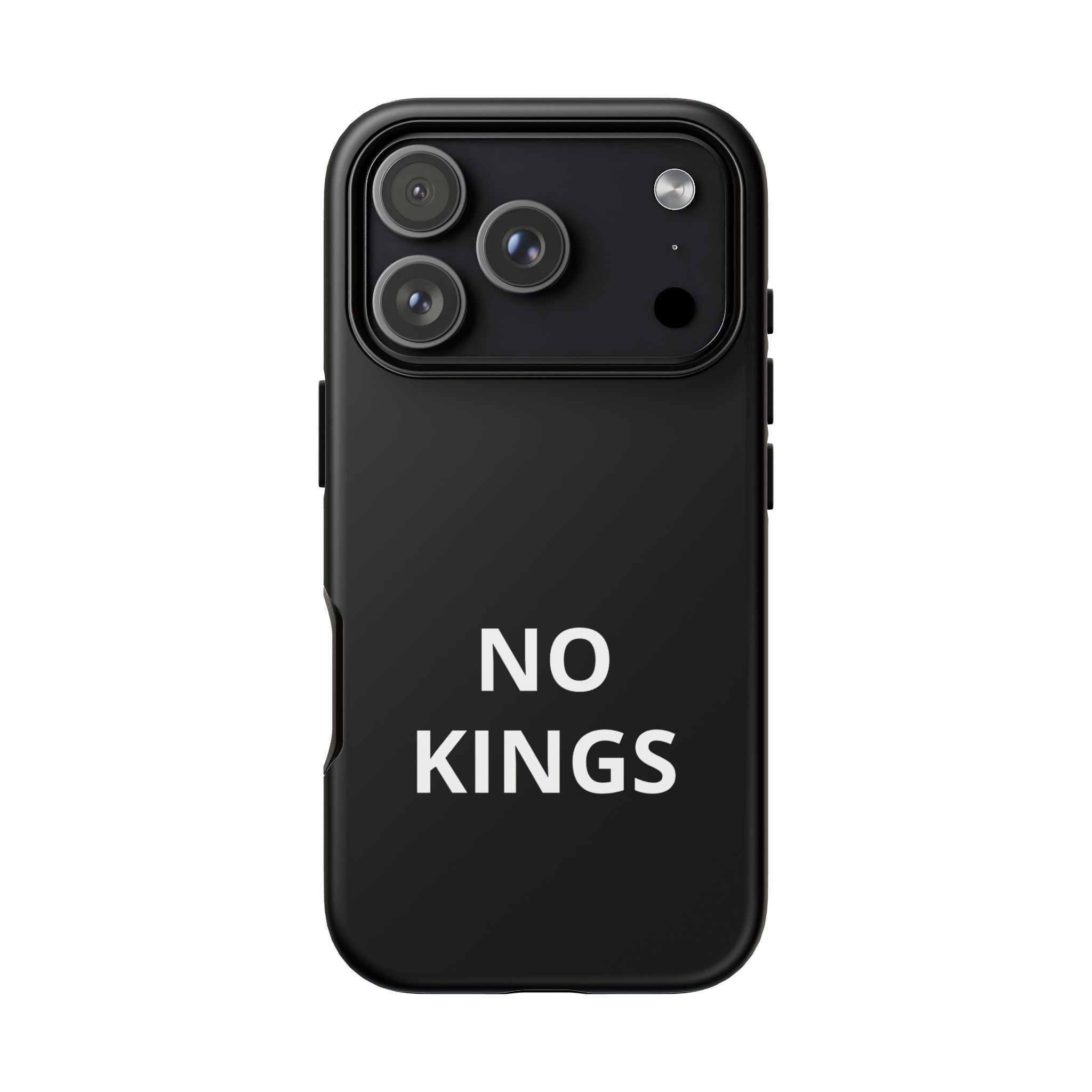 Phone Case — "NO KINGS" Minimalist Black Tough Protective Cover