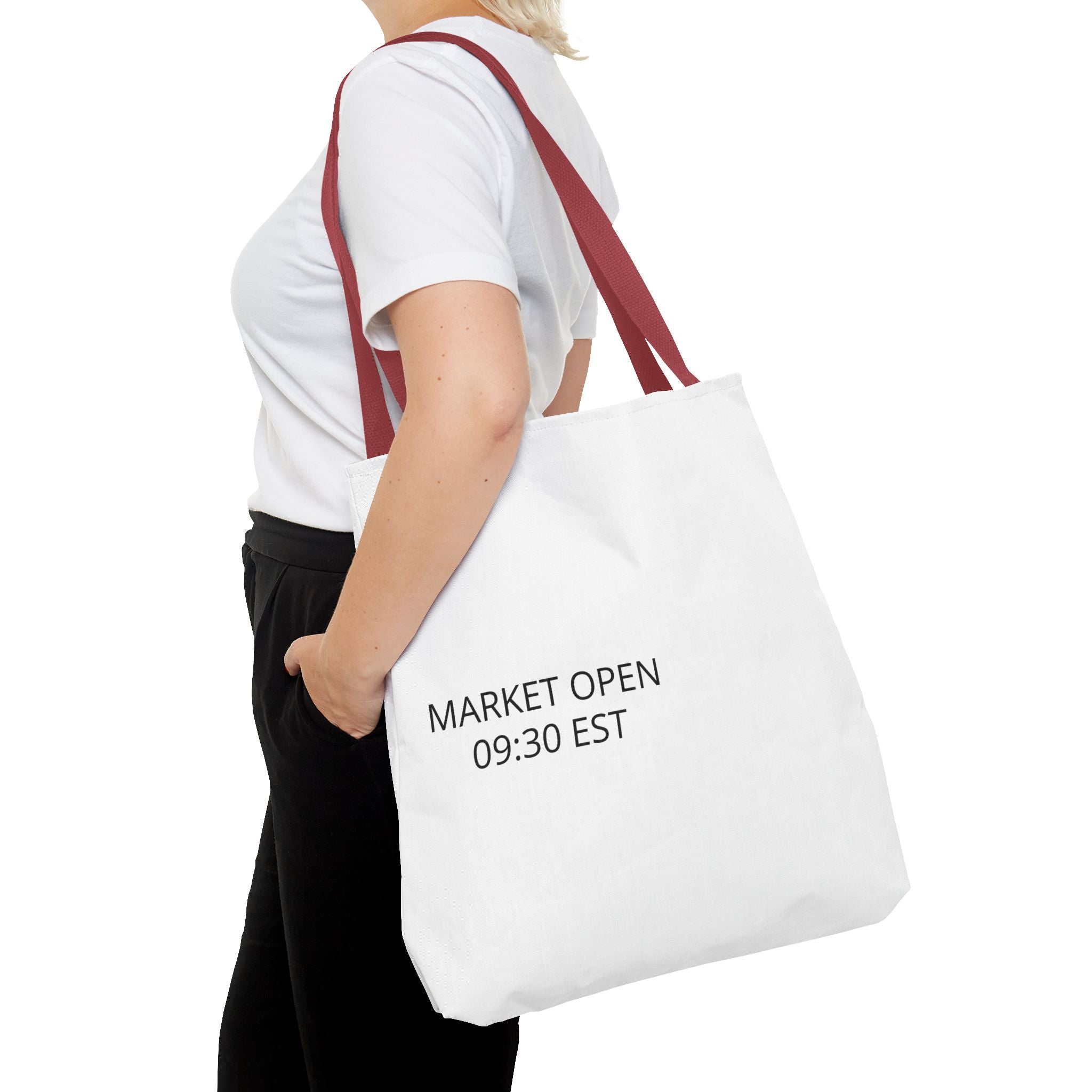 Tote Bag — 'MARKET OPEN 09:30 EST' Minimalist Stock Market Tote
