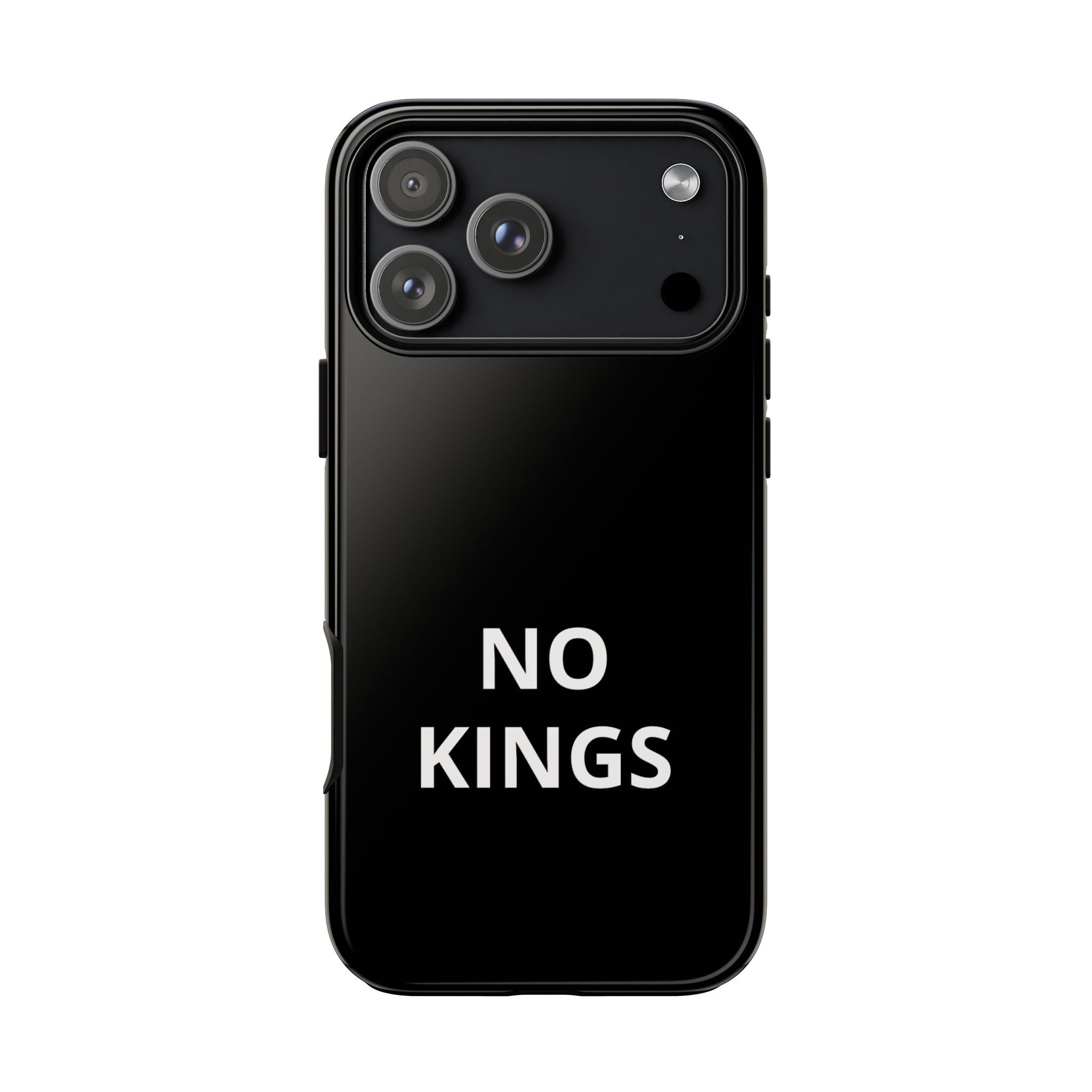 Phone Case — "NO KINGS" Minimalist Black Tough Protective Cover