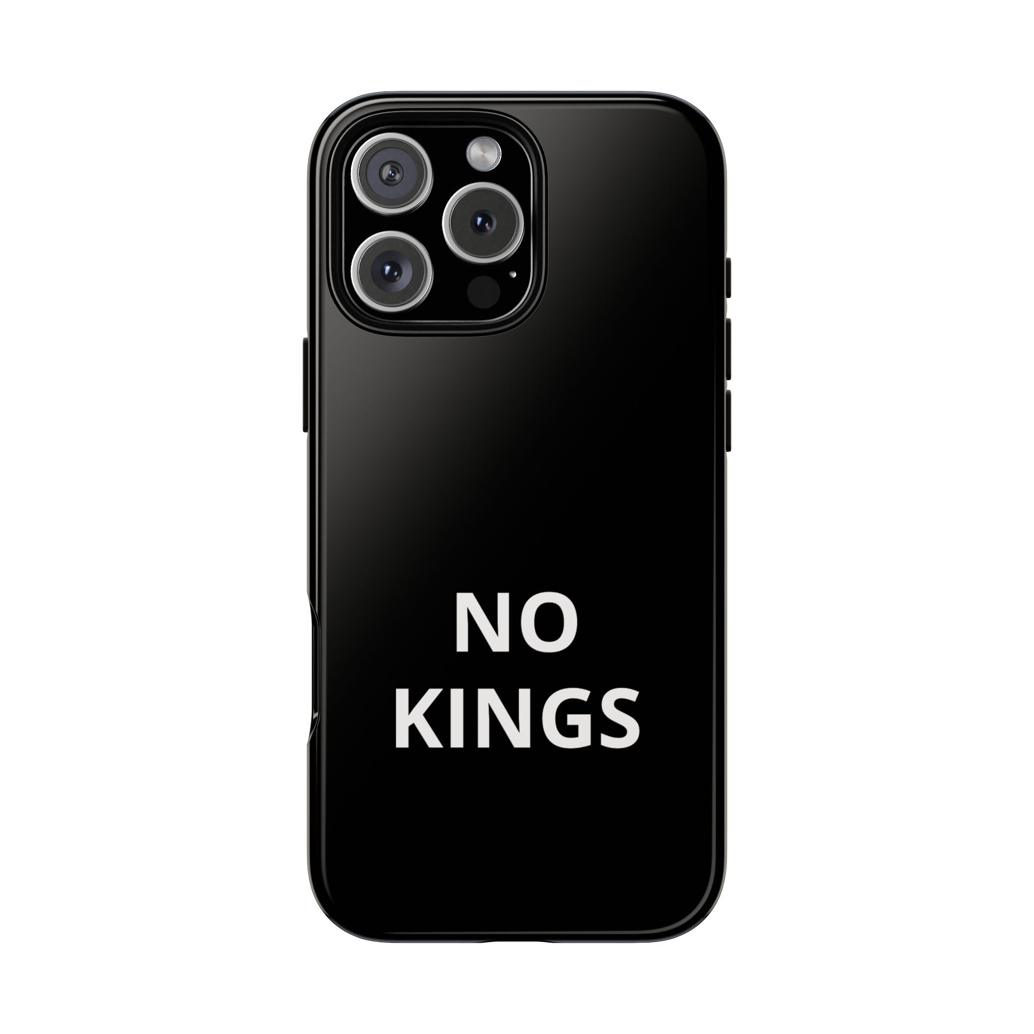 Phone Case — "NO KINGS" Minimalist Black Tough Protective Cover