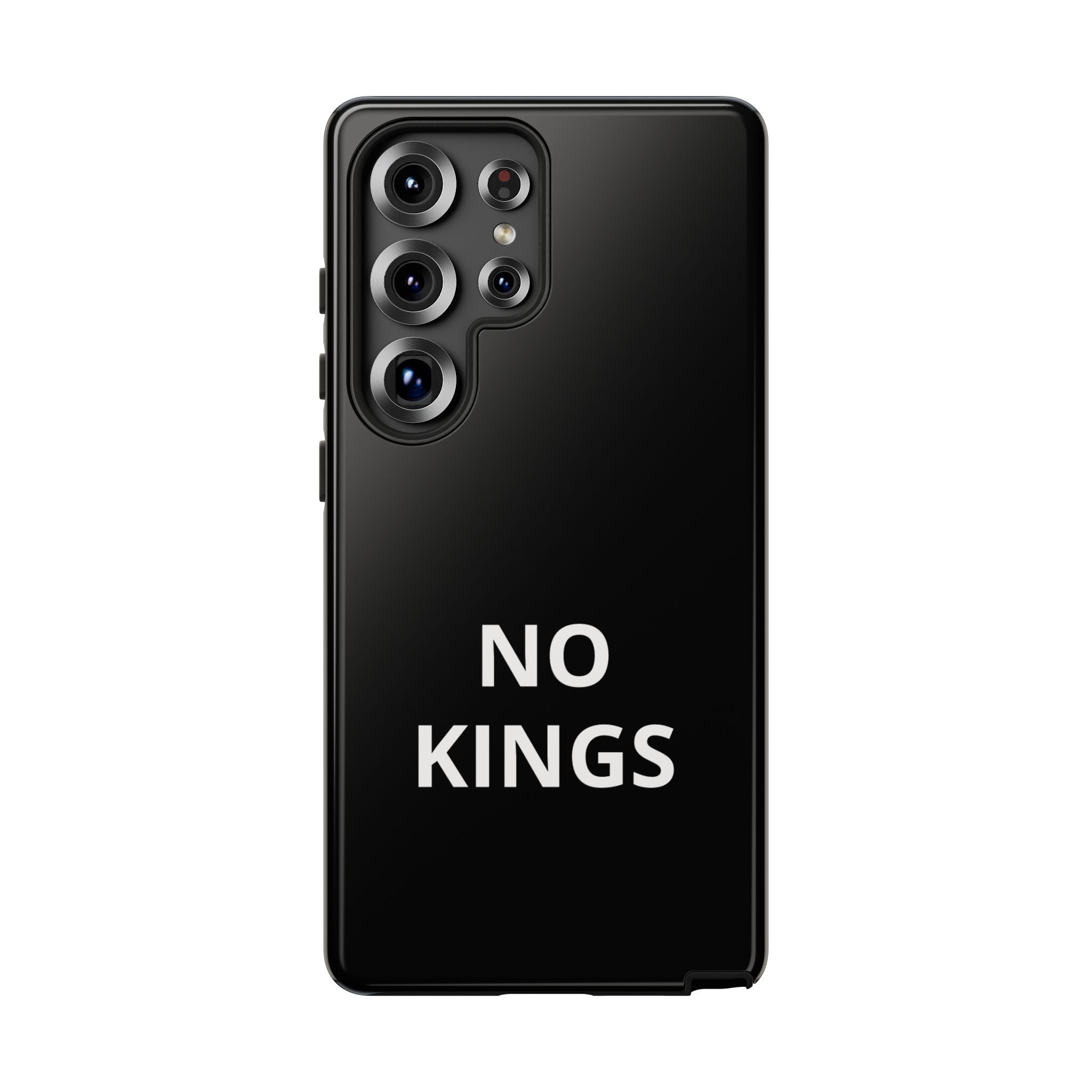 Phone Case — "NO KINGS" Minimalist Black Tough Protective Cover