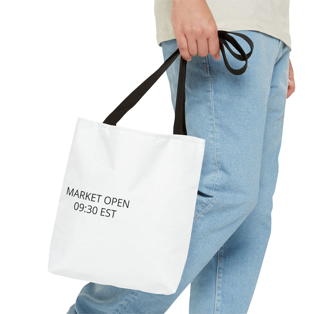 Tote Bag — 'MARKET OPEN 09:30 EST' Minimalist Stock Market Tote