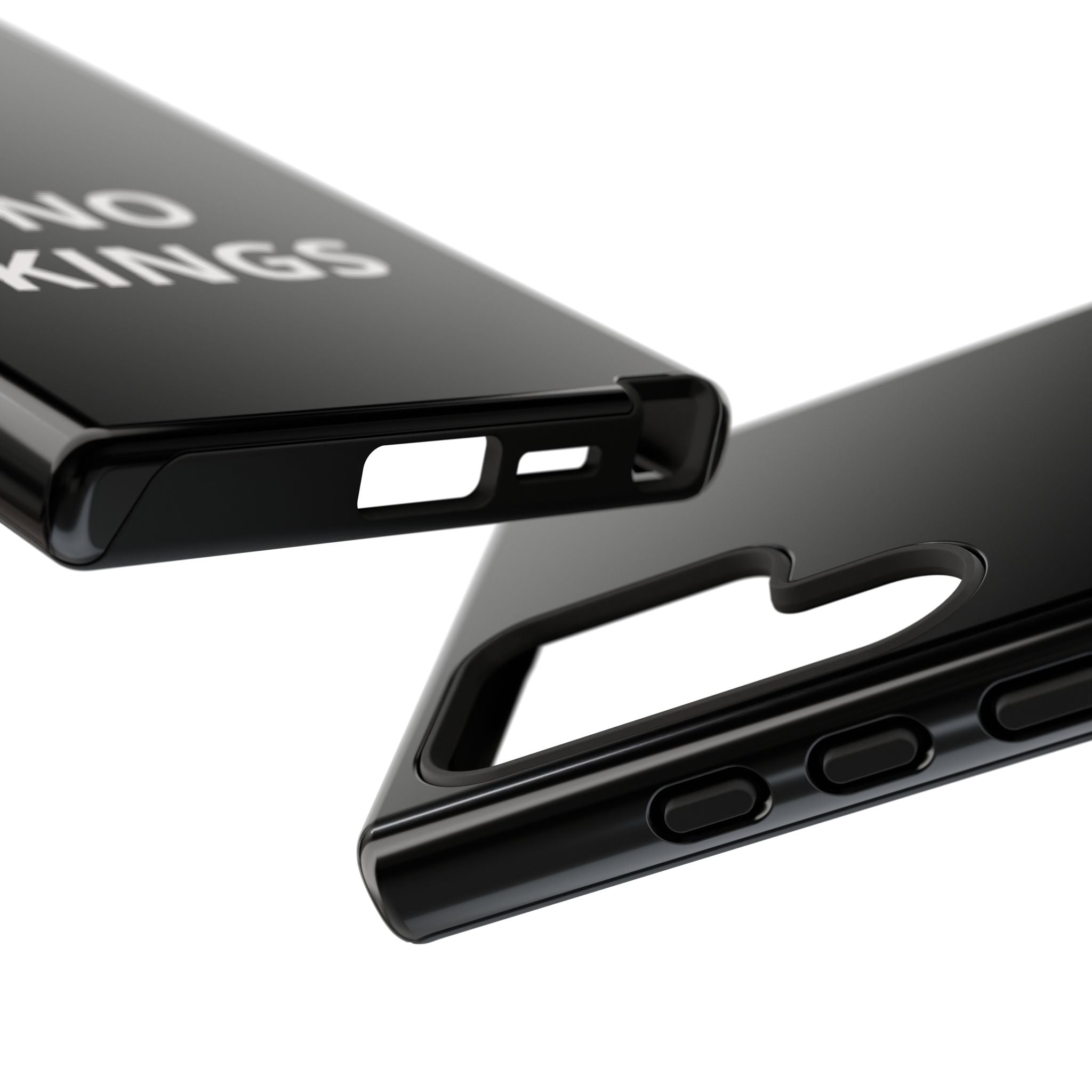 Phone Case — "NO KINGS" Minimalist Black Tough Protective Cover