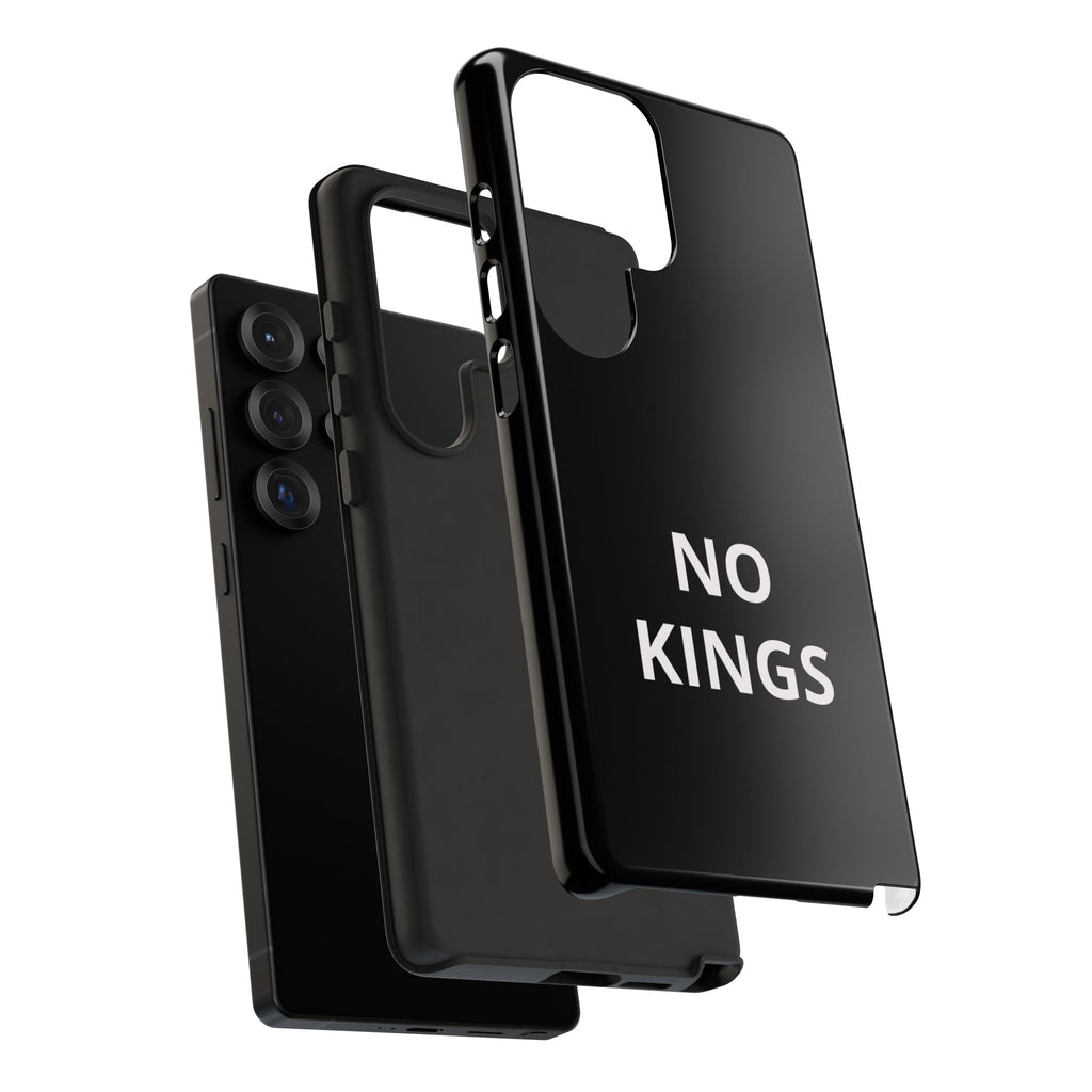 Phone Case — "NO KINGS" Minimalist Black Tough Protective Cover