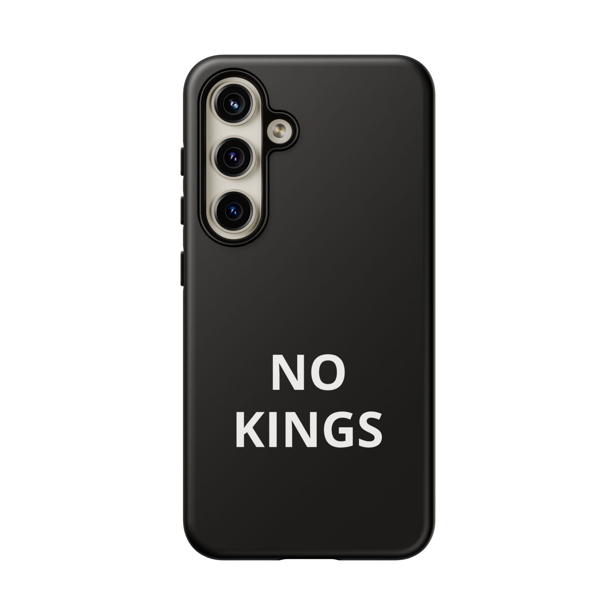 Phone Case — "NO KINGS" Minimalist Black Tough Protective Cover