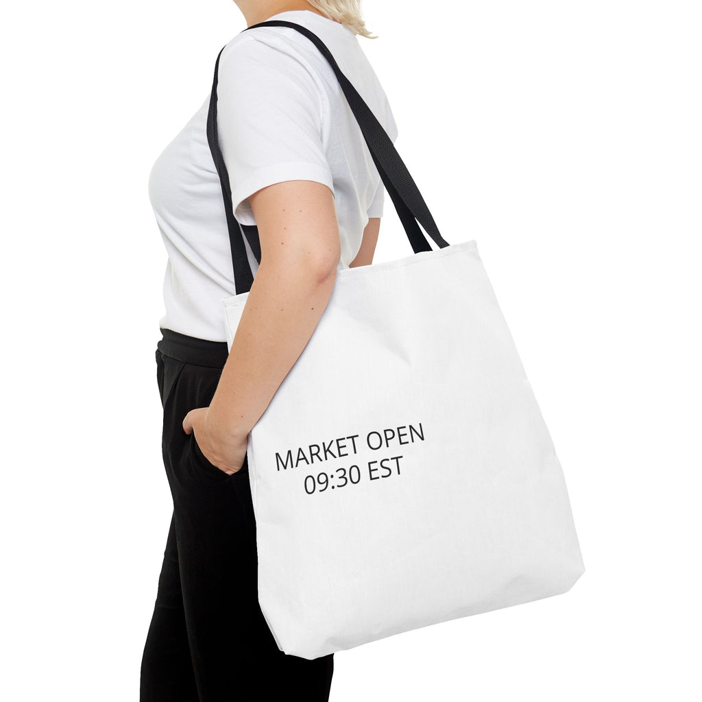 Tote Bag — 'MARKET OPEN 09:30 EST' Minimalist Stock Market Tote
