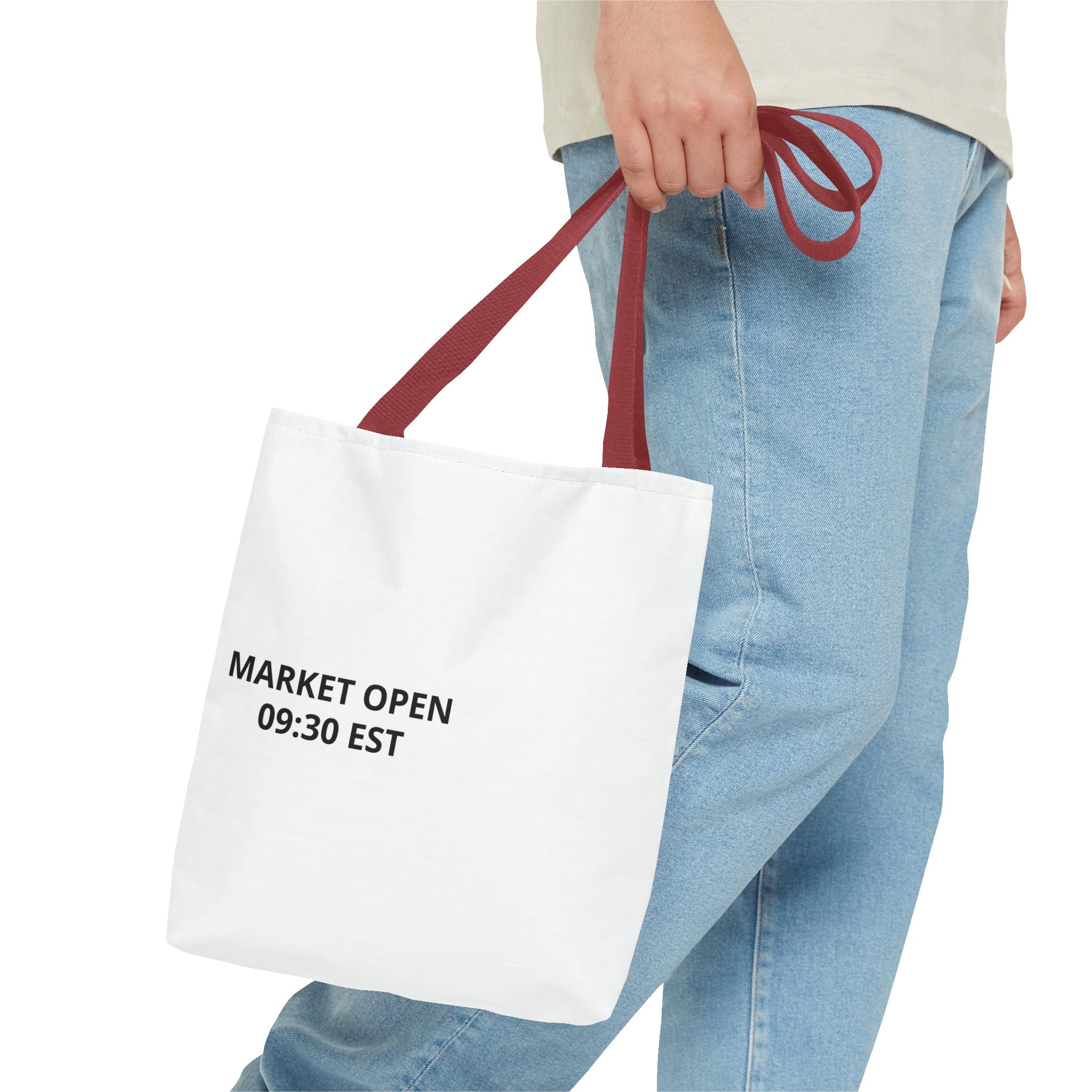 Tote Bag — 'MARKET OPEN 09:30 EST' Minimalist Stock Market Tote