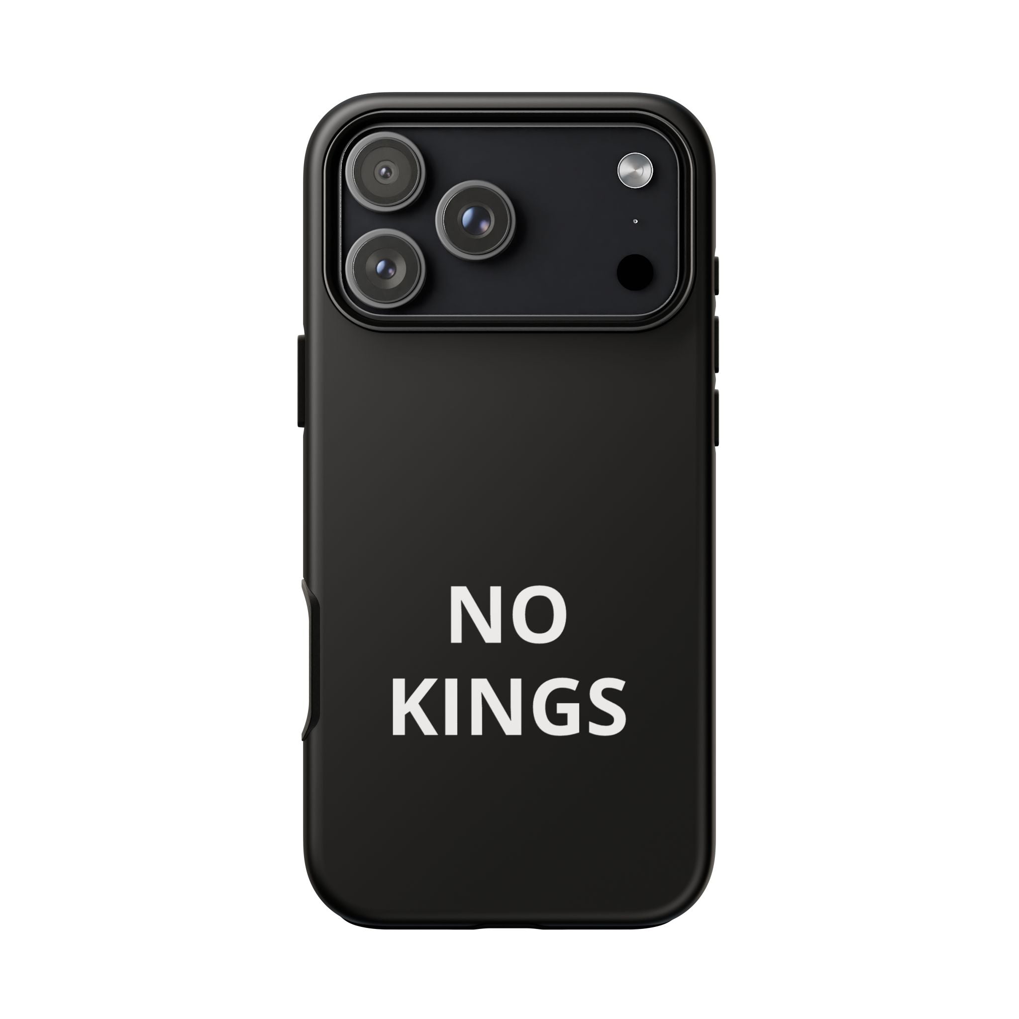 Phone Case — "NO KINGS" Minimalist Black Tough Protective Cover