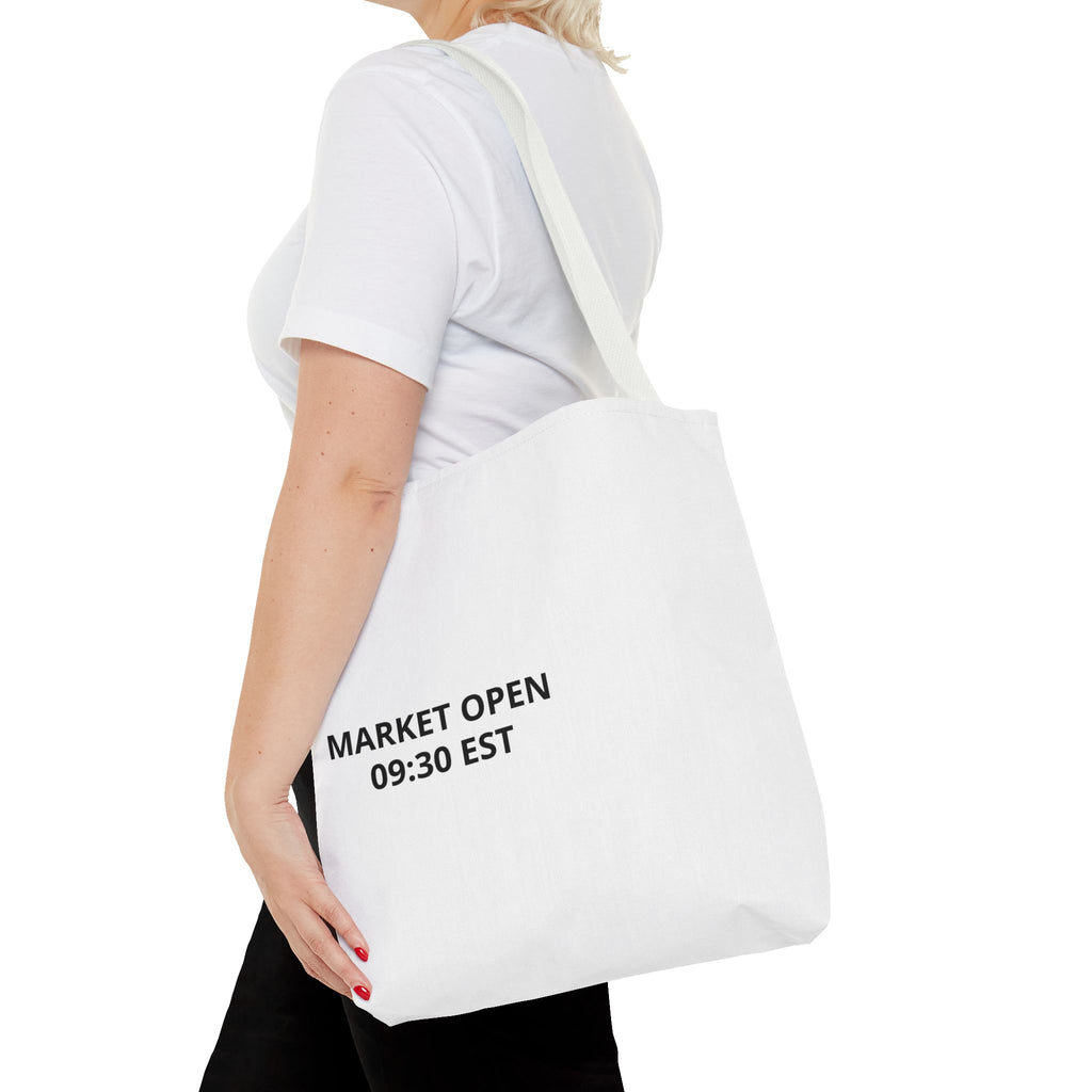 Tote Bag — 'MARKET OPEN 09:30 EST' Minimalist Stock Market Tote
