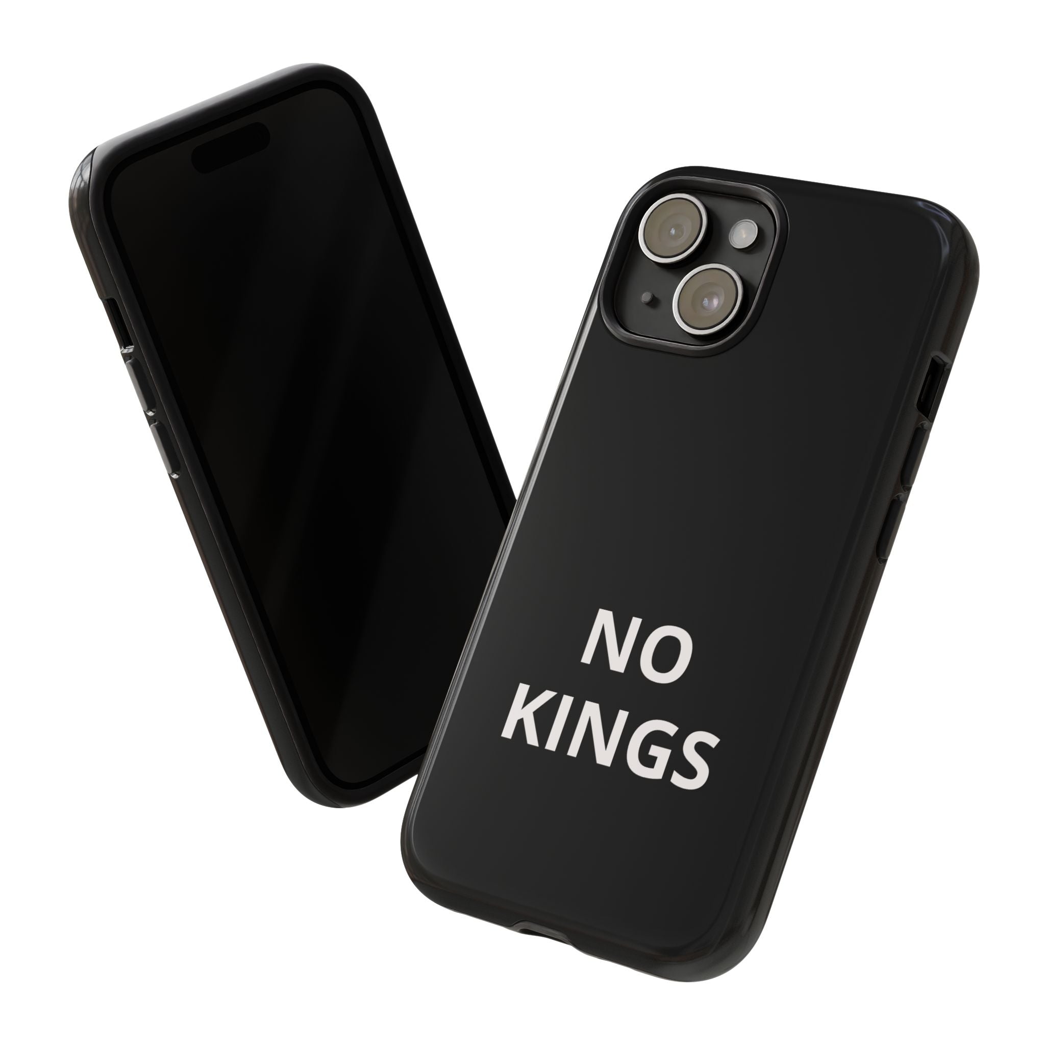 Phone Case — "NO KINGS" Minimalist Black Tough Protective Cover