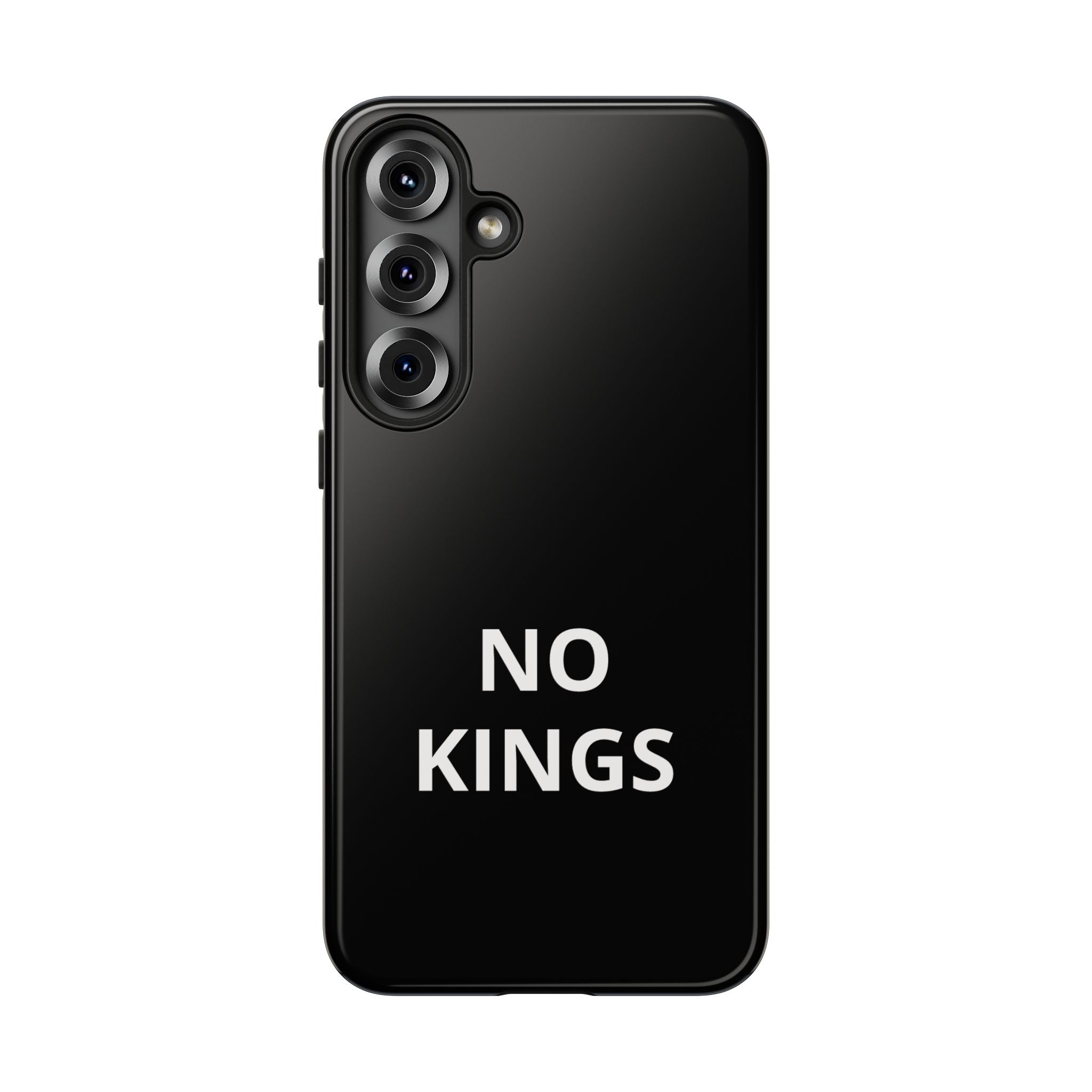 Phone Case — "NO KINGS" Minimalist Black Tough Protective Cover