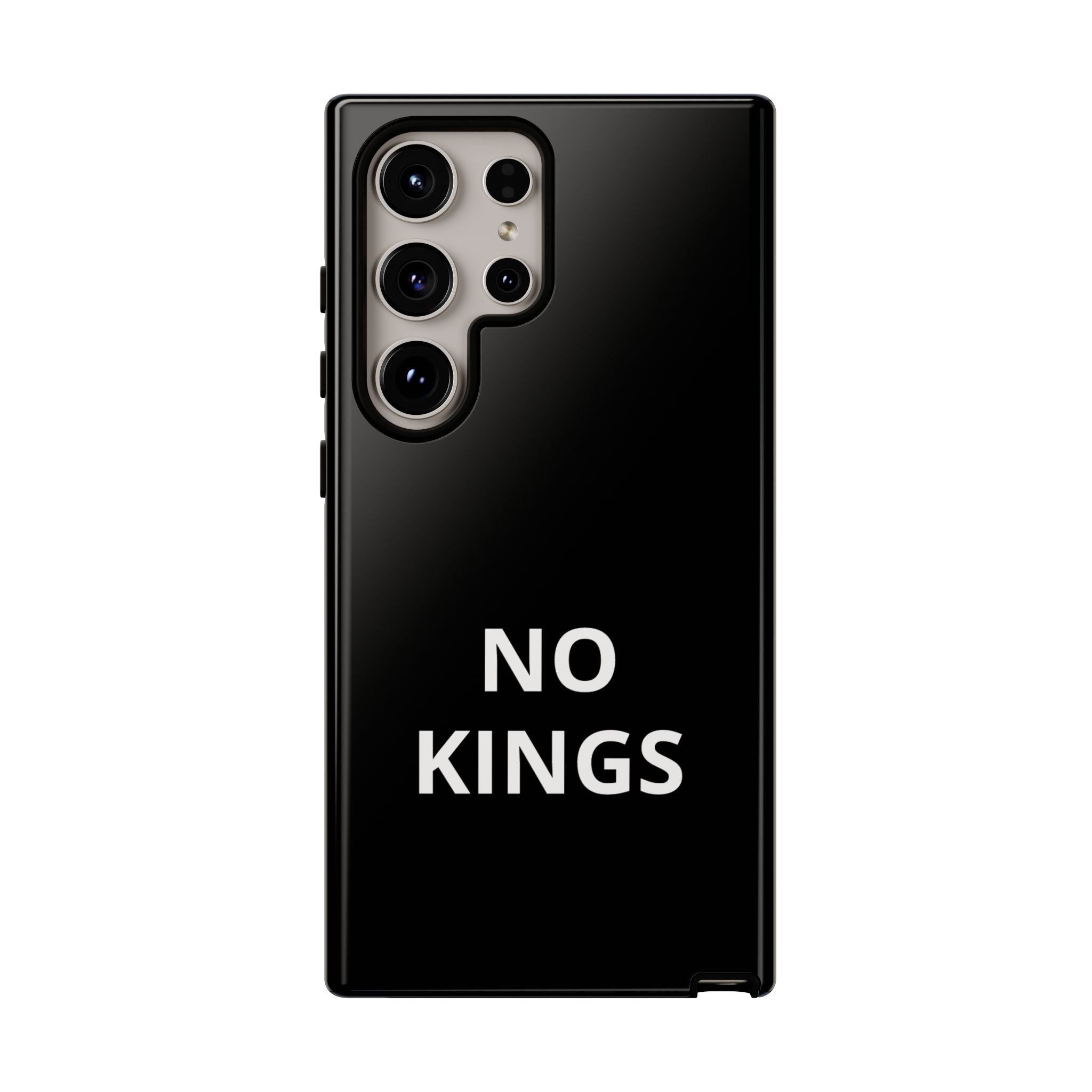Phone Case — "NO KINGS" Minimalist Black Tough Protective Cover