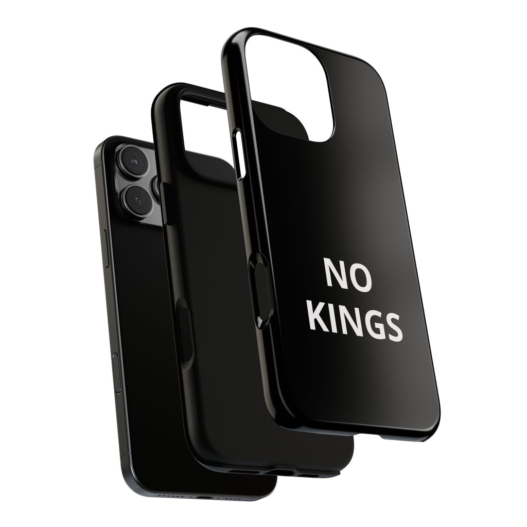 Phone Case — "NO KINGS" Minimalist Black Tough Protective Cover