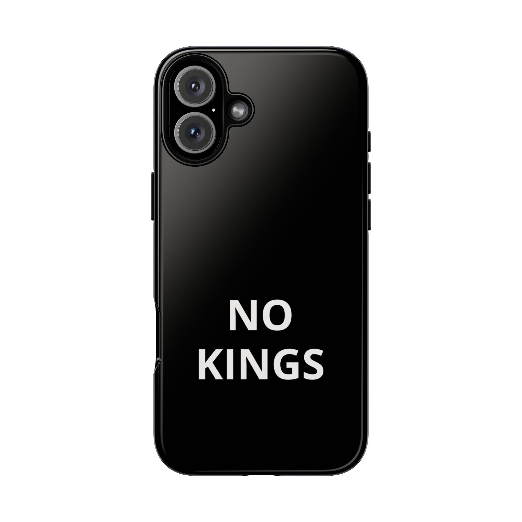 Phone Case — "NO KINGS" Minimalist Black Tough Protective Cover