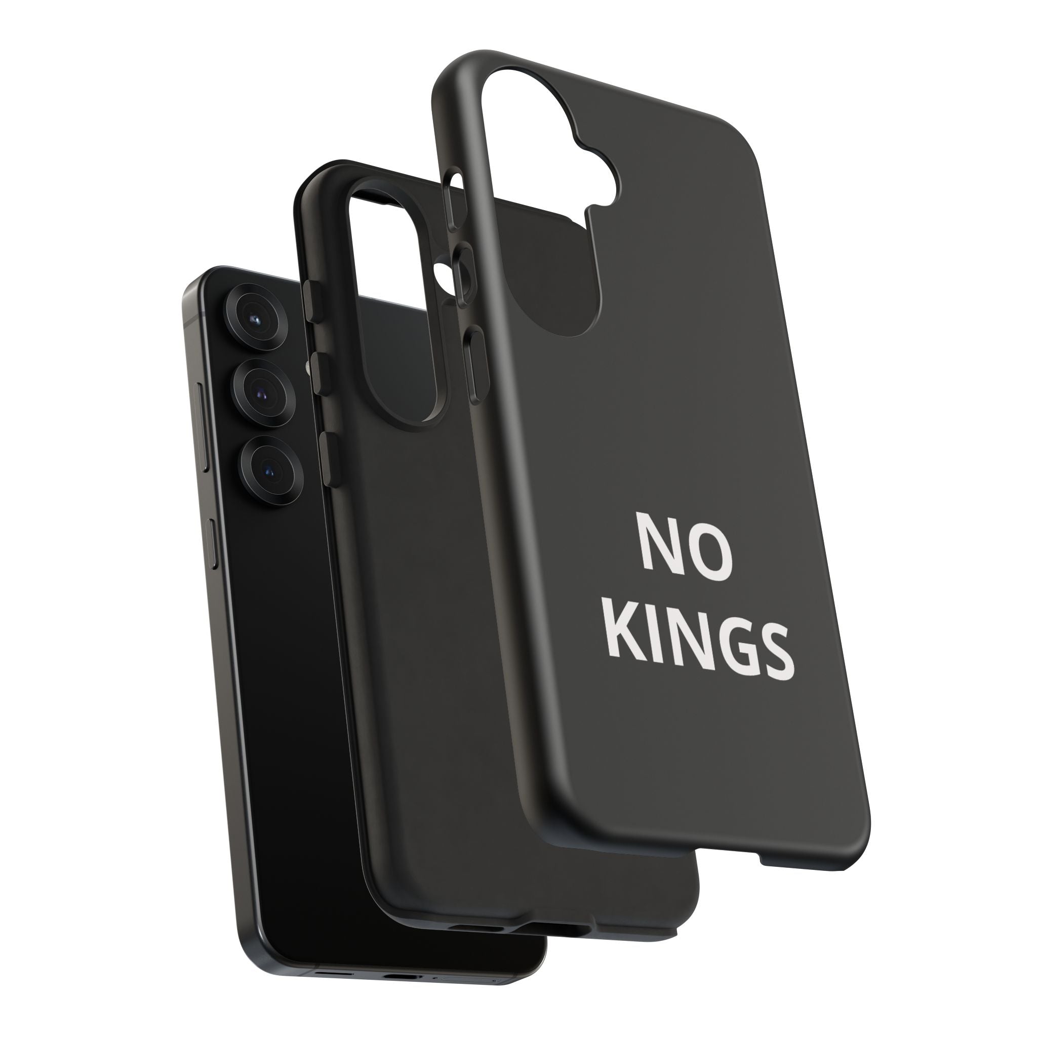 Phone Case — "NO KINGS" Minimalist Black Tough Protective Cover