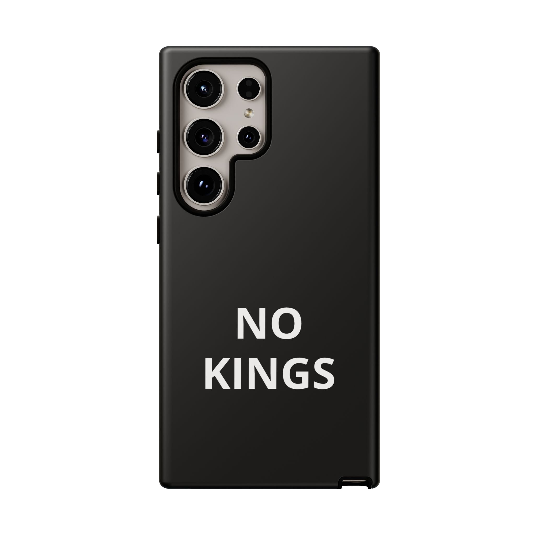 Phone Case — "NO KINGS" Minimalist Black Tough Protective Cover