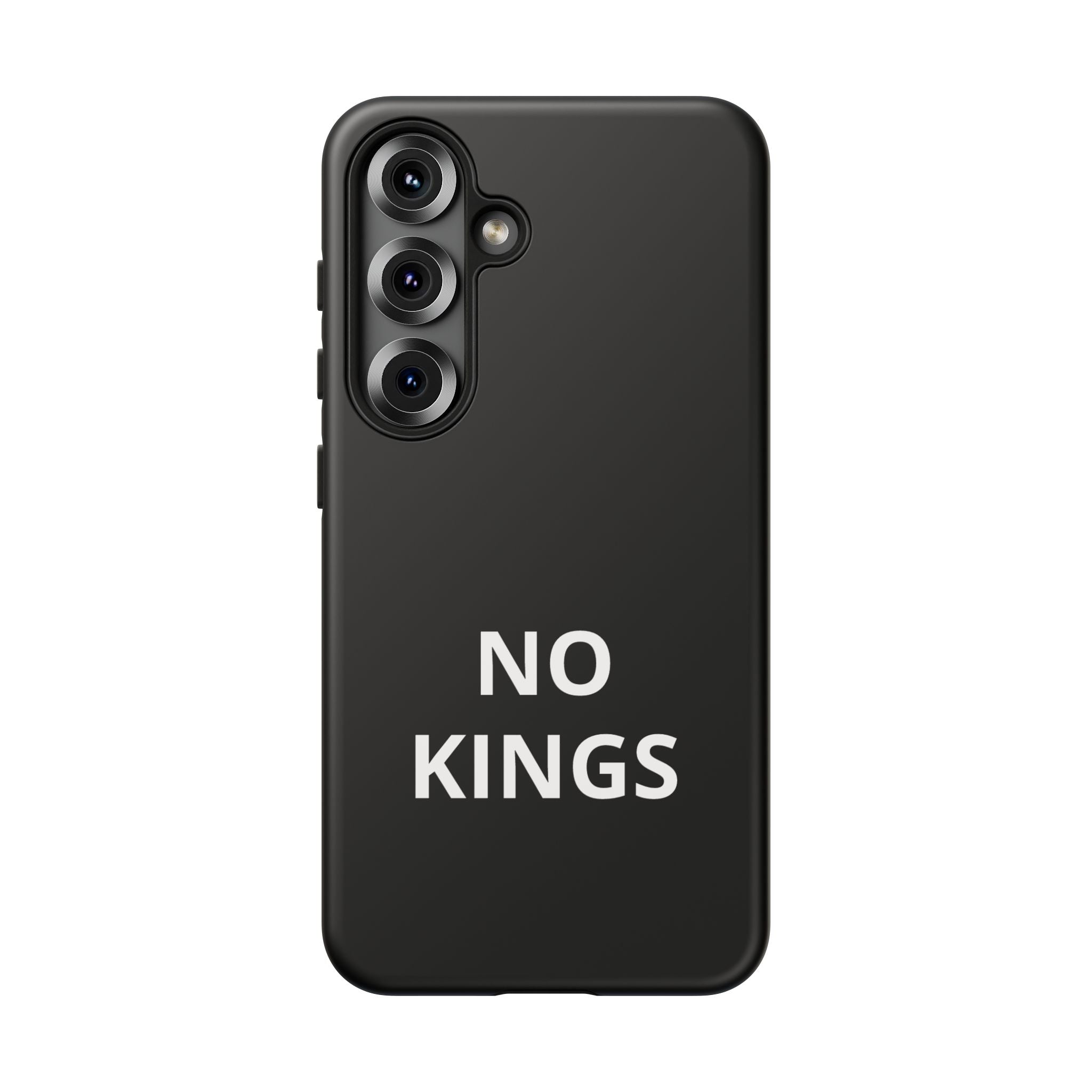 Phone Case — "NO KINGS" Minimalist Black Tough Protective Cover