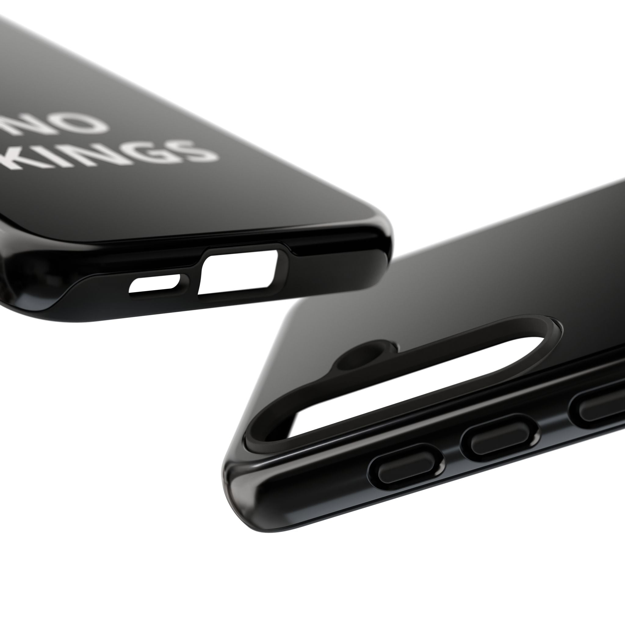 Phone Case — "NO KINGS" Minimalist Black Tough Protective Cover