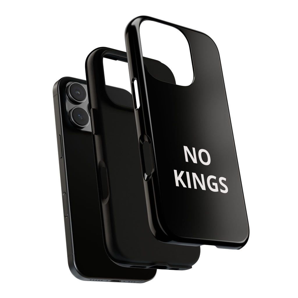 Phone Case — "NO KINGS" Minimalist Black Tough Protective Cover
