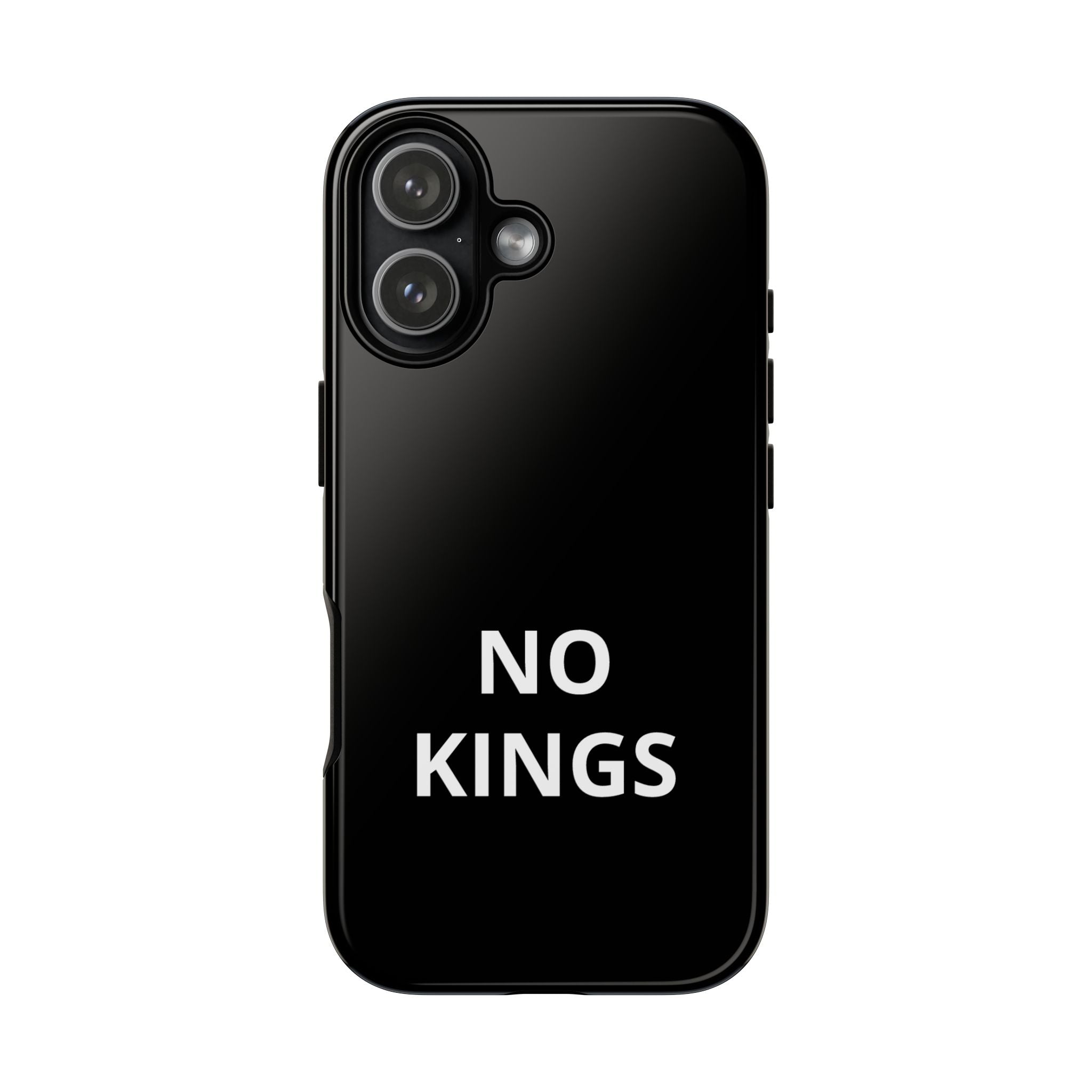 Phone Case — "NO KINGS" Minimalist Black Tough Protective Cover