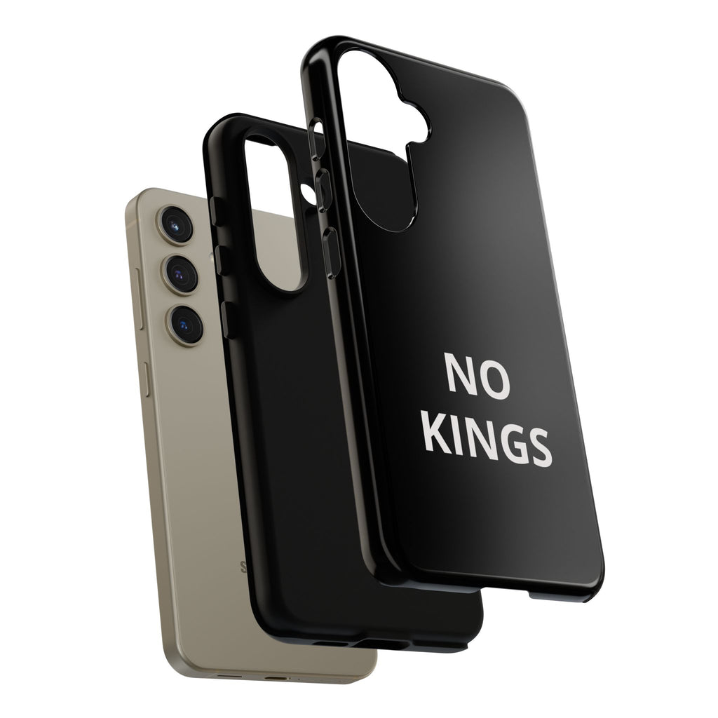 Phone Case — "NO KINGS" Minimalist Black Tough Protective Cover