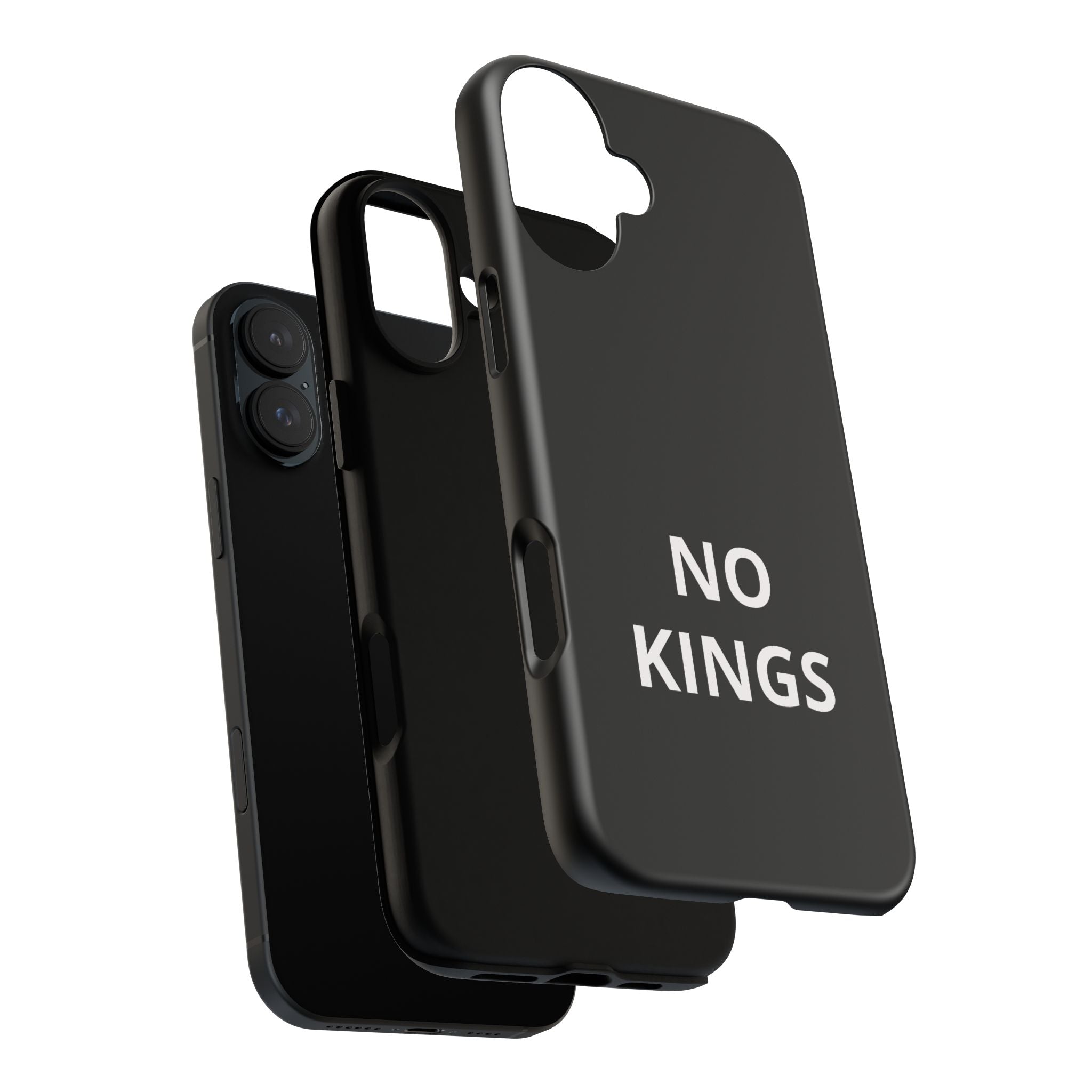Phone Case — "NO KINGS" Minimalist Black Tough Protective Cover