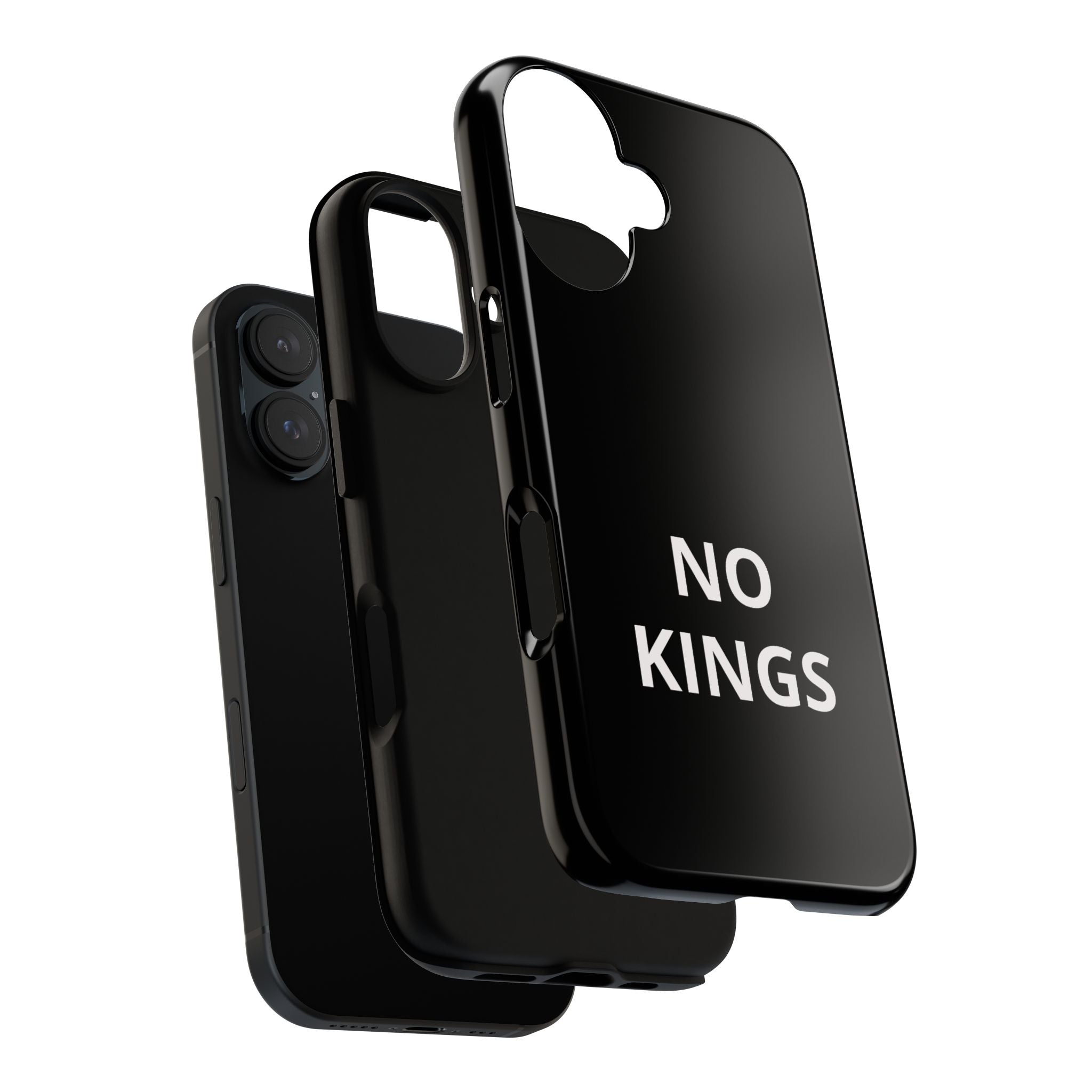 Phone Case — "NO KINGS" Minimalist Black Tough Protective Cover