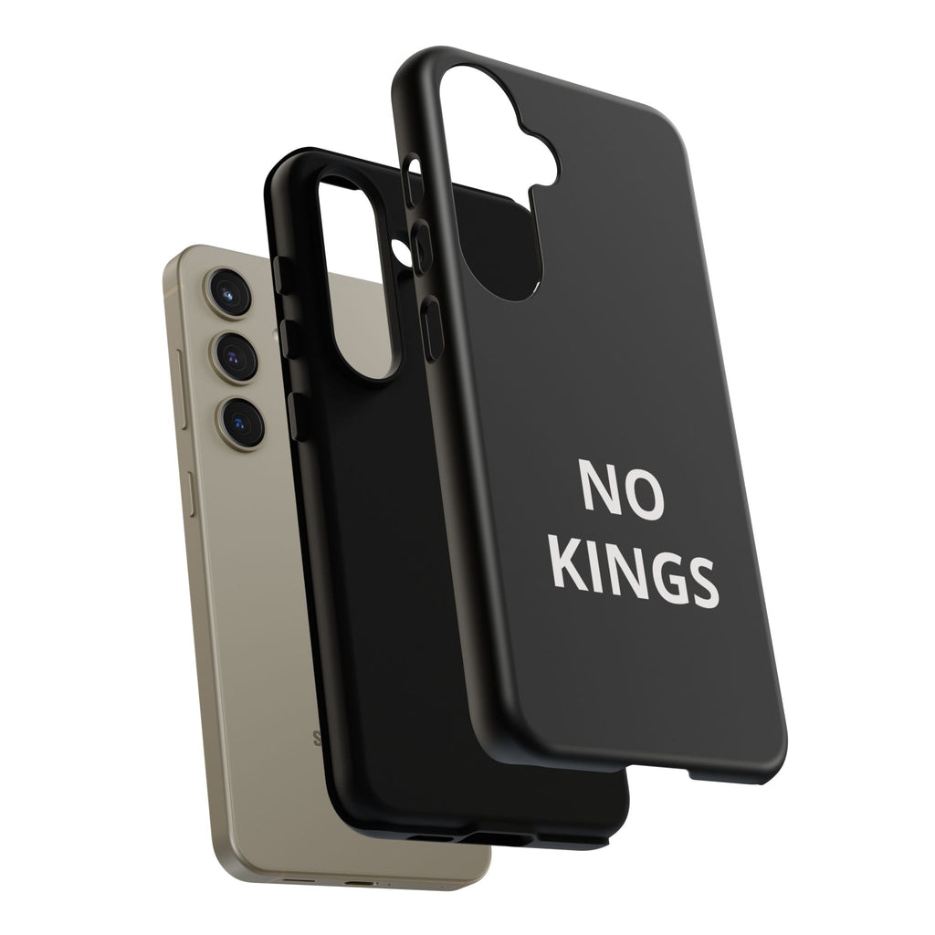 Phone Case — "NO KINGS" Minimalist Black Tough Protective Cover
