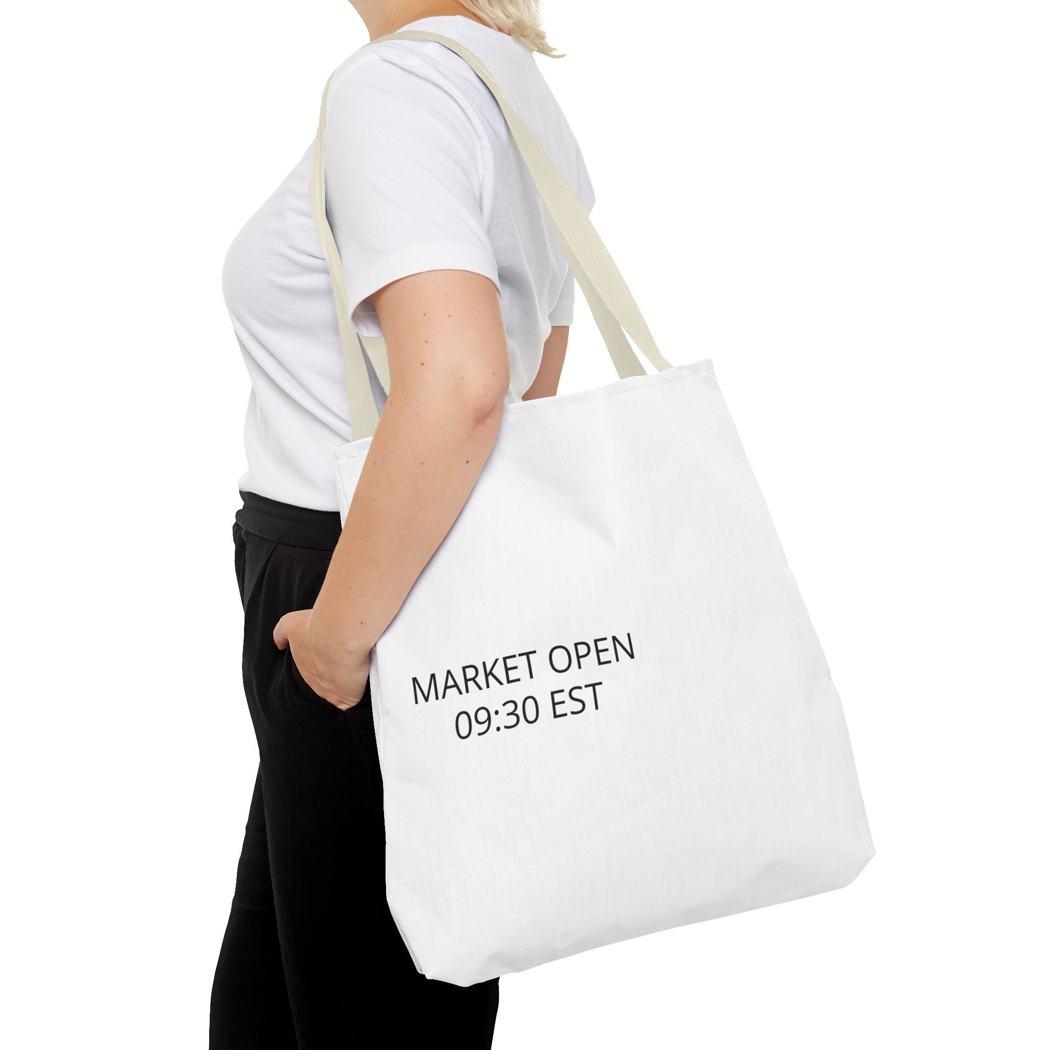 Tote Bag — 'MARKET OPEN 09:30 EST' Minimalist Stock Market Tote