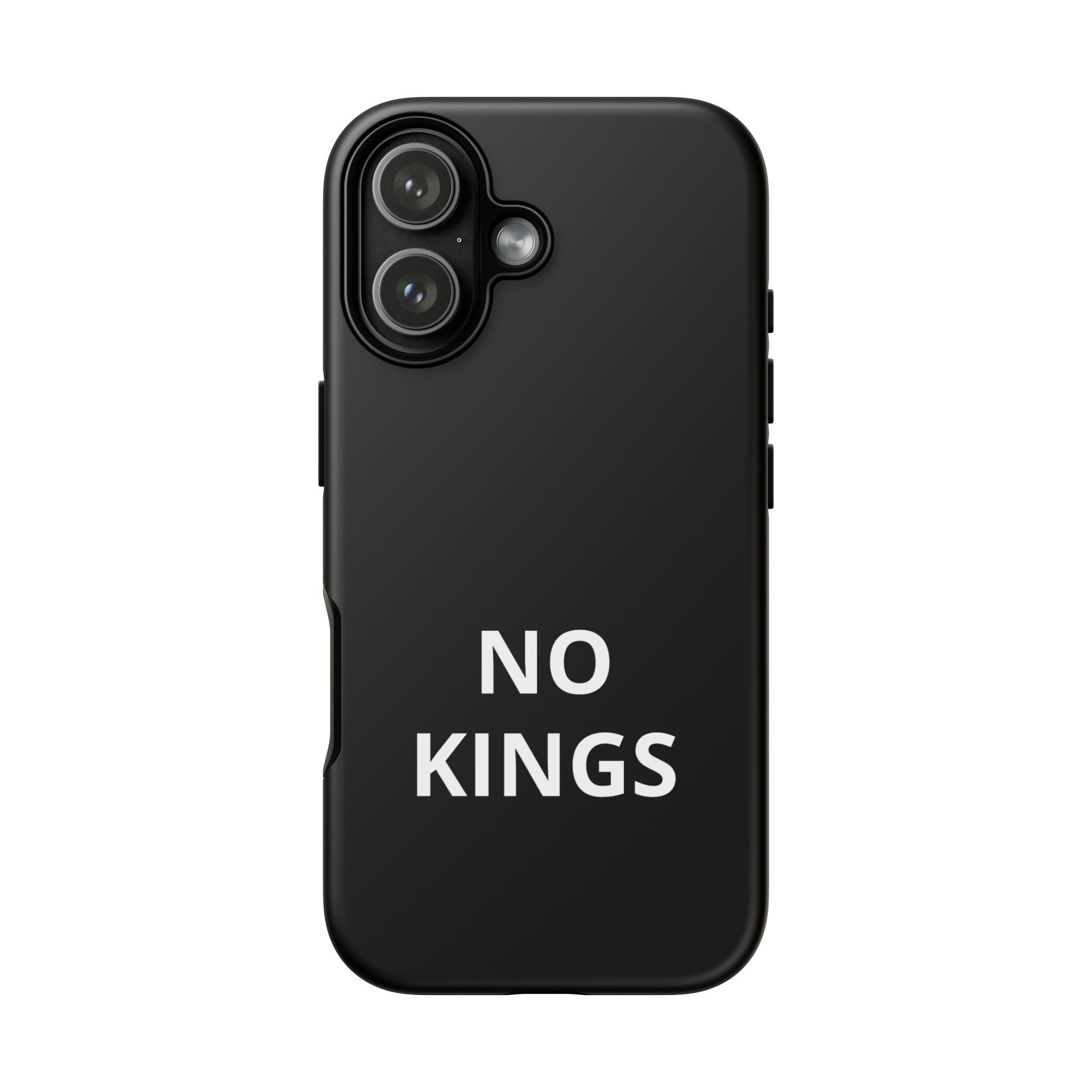 Phone Case — "NO KINGS" Minimalist Black Tough Protective Cover