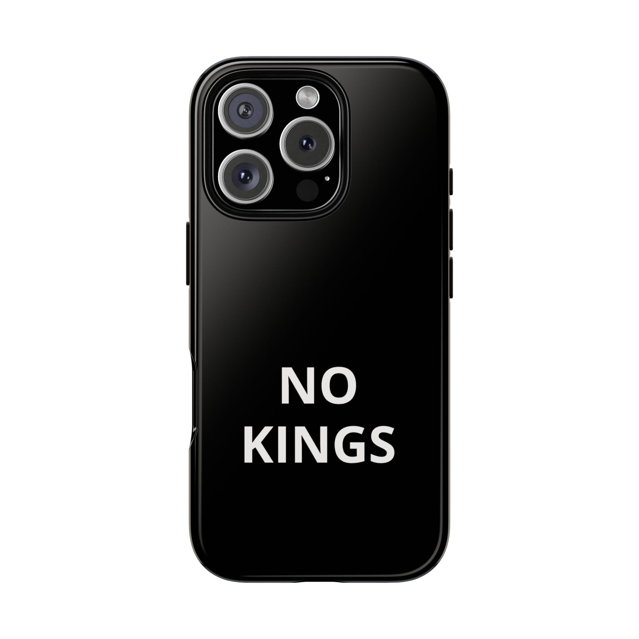 Phone Case — "NO KINGS" Minimalist Black Tough Protective Cover
