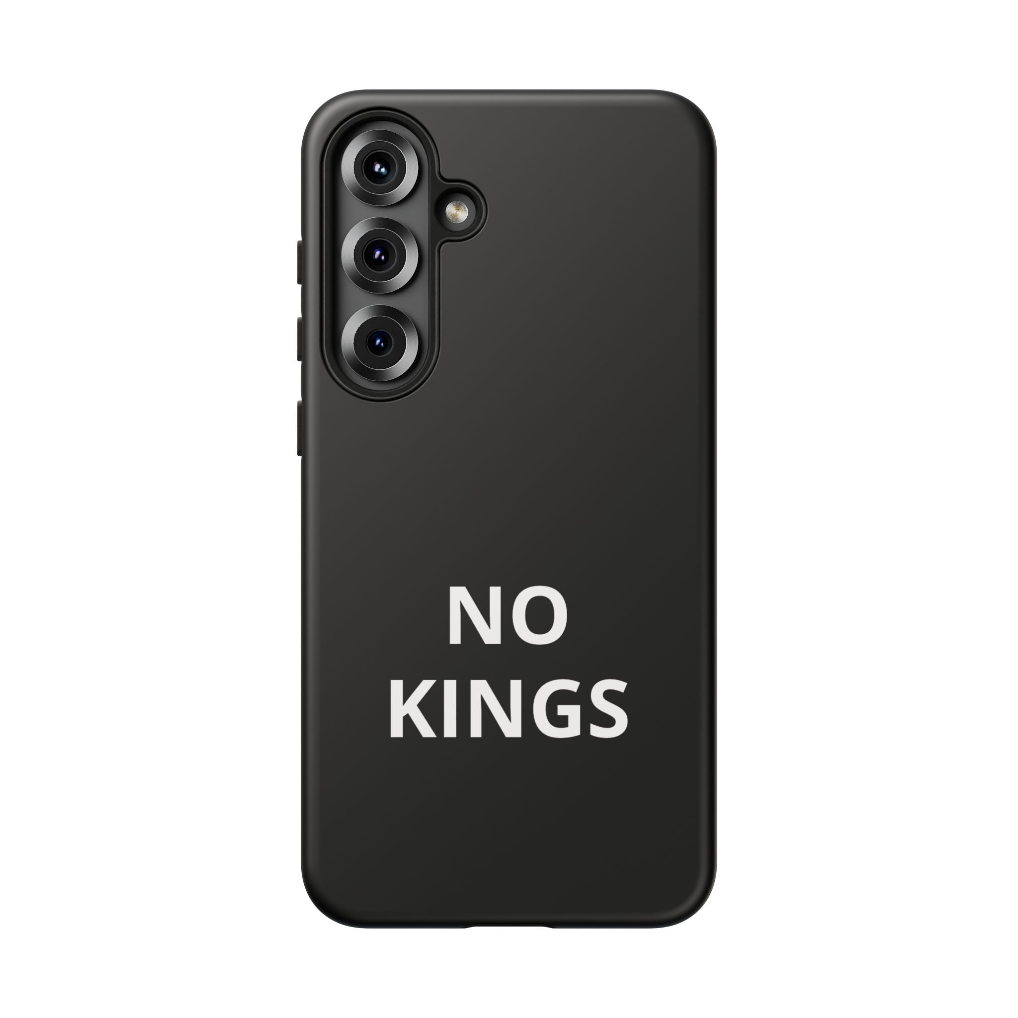 Phone Case — "NO KINGS" Minimalist Black Tough Protective Cover