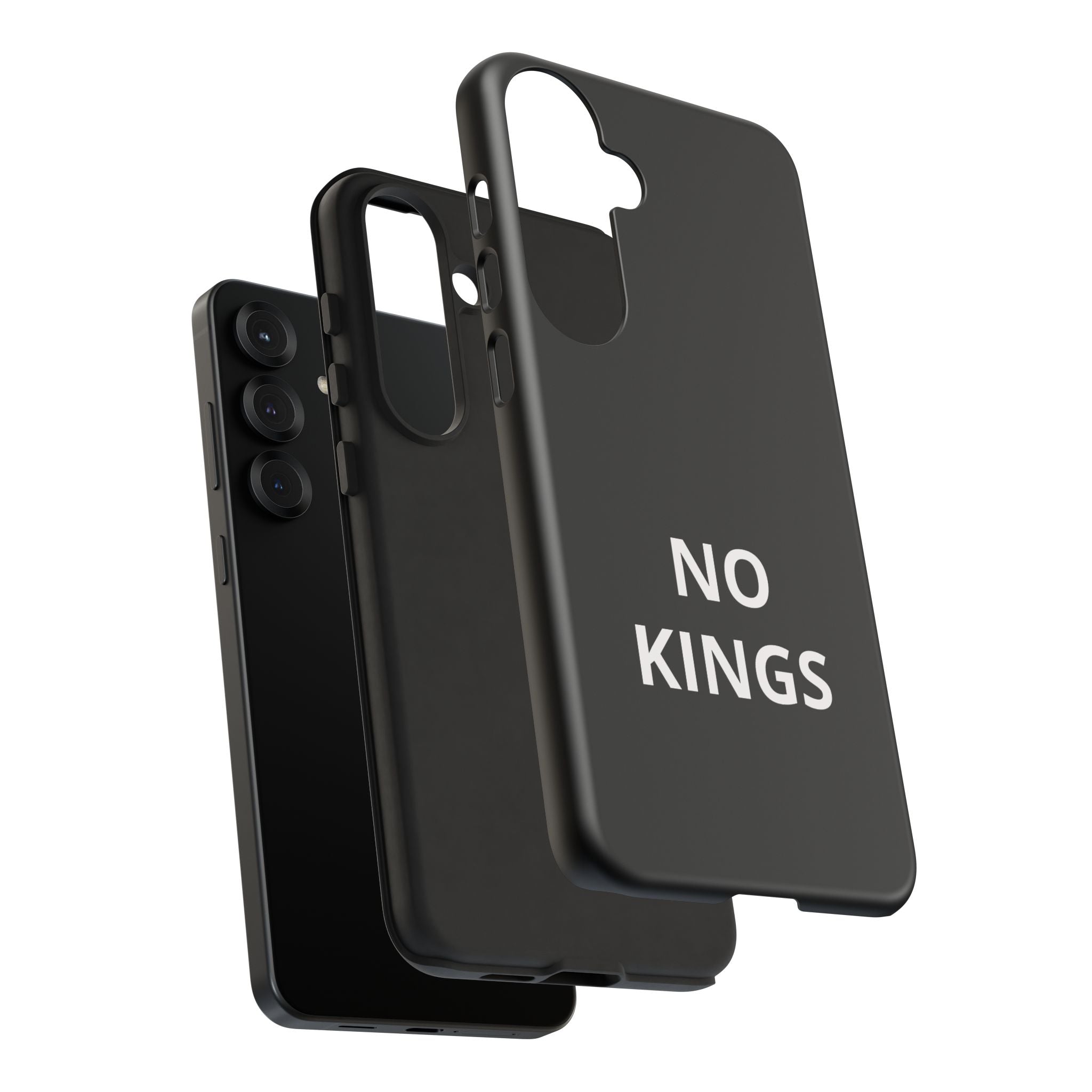 Phone Case — "NO KINGS" Minimalist Black Tough Protective Cover