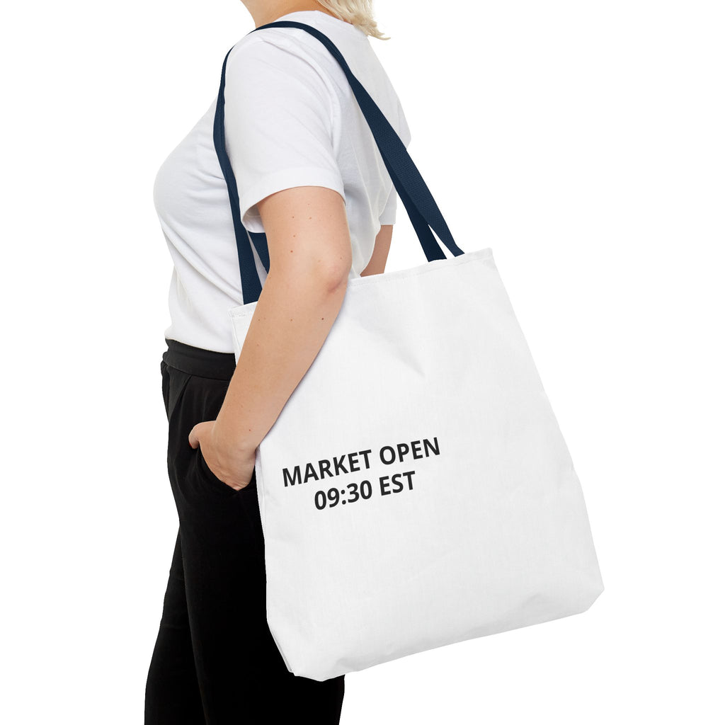 Tote Bag — 'MARKET OPEN 09:30 EST' Minimalist Stock Market Tote