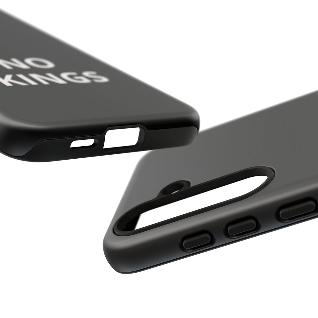Phone Case — "NO KINGS" Minimalist Black Tough Protective Cover