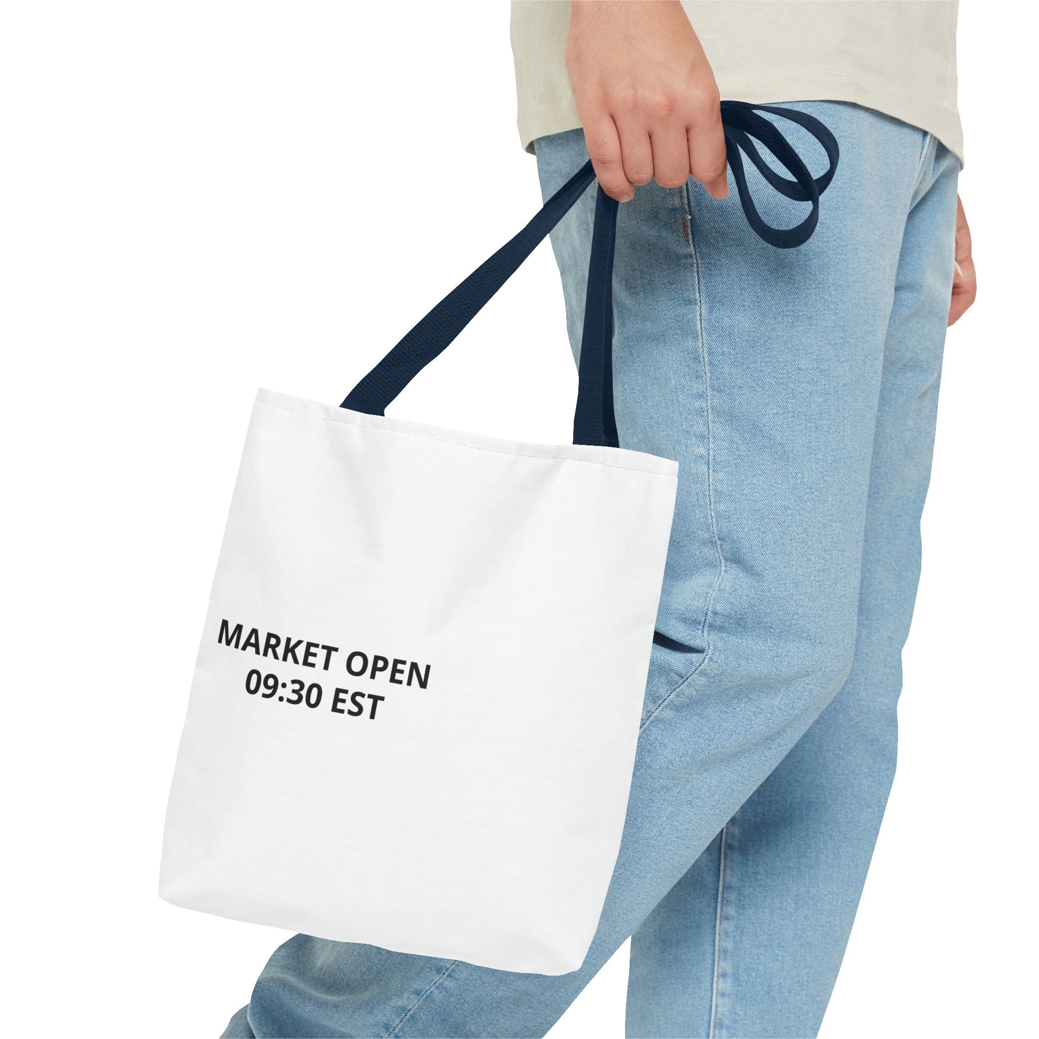Tote Bag — 'MARKET OPEN 09:30 EST' Minimalist Stock Market Tote