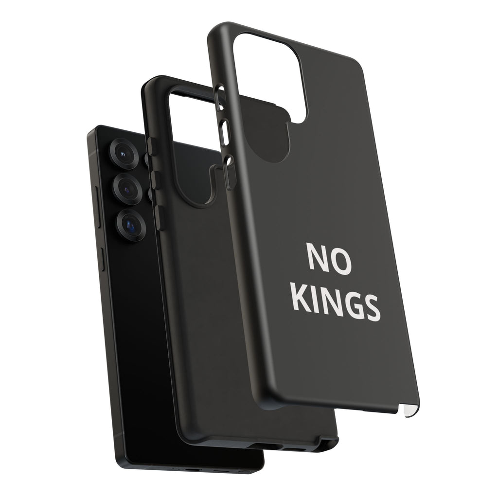 Phone Case — "NO KINGS" Minimalist Black Tough Protective Cover
