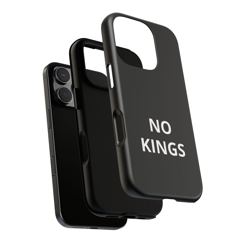 Phone Case — "NO KINGS" Minimalist Black Tough Protective Cover
