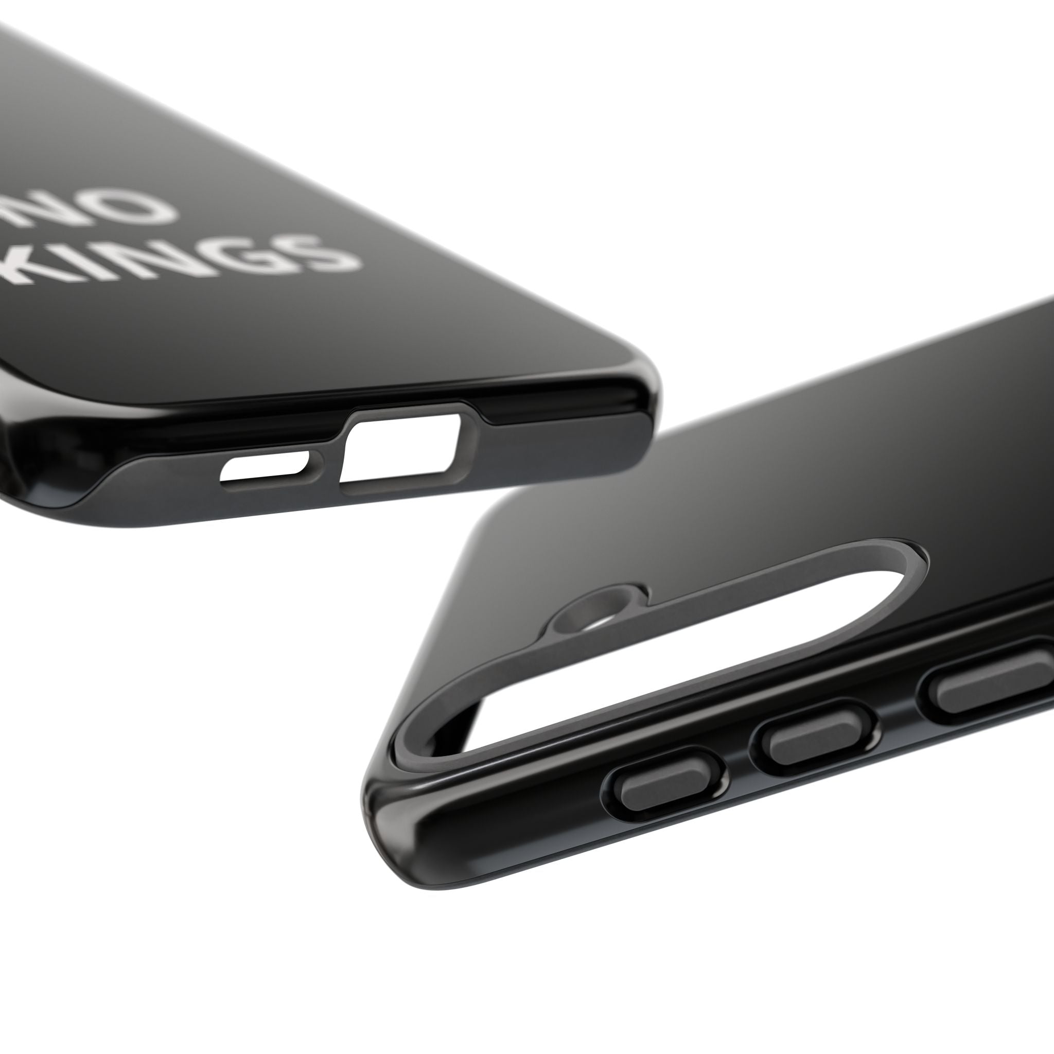 Phone Case — "NO KINGS" Minimalist Black Tough Protective Cover