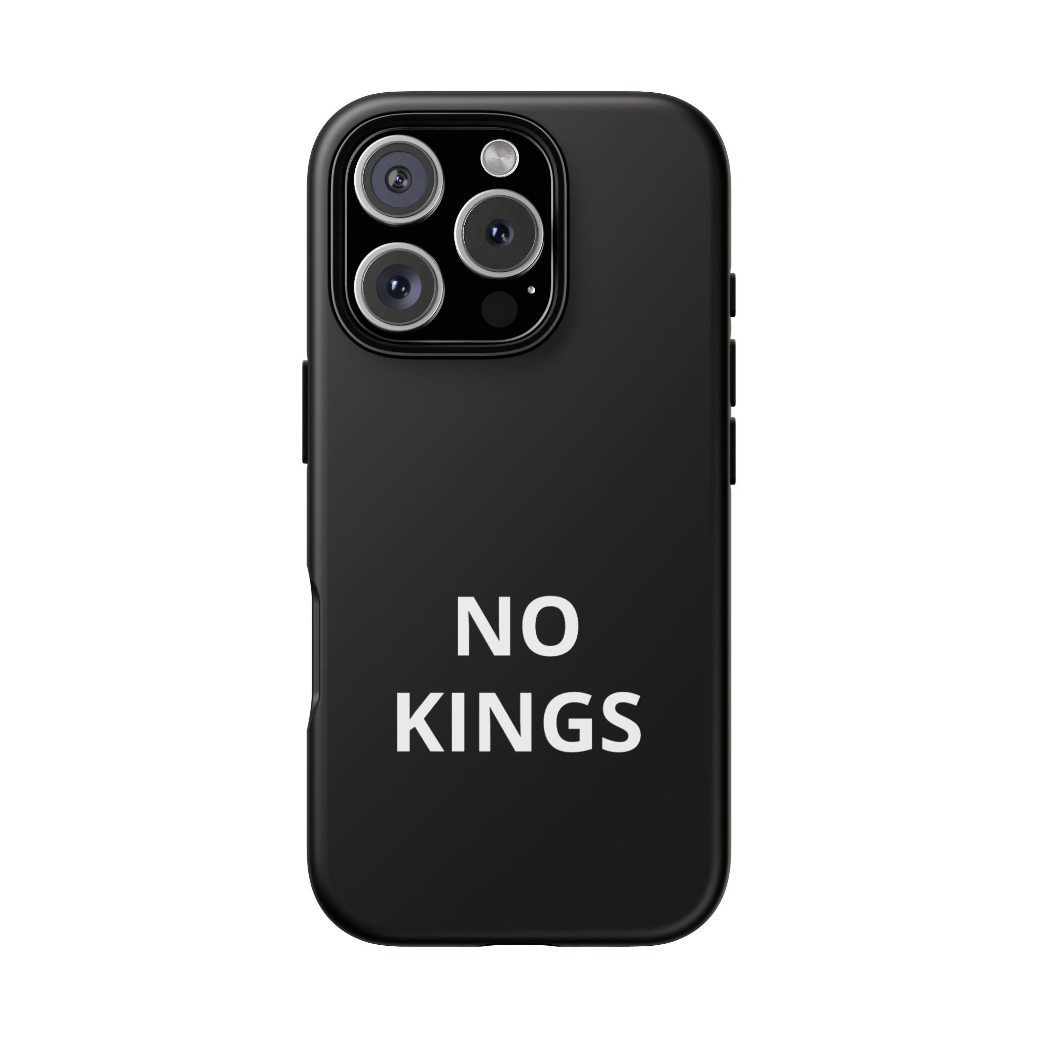 Phone Case — "NO KINGS" Minimalist Black Tough Protective Cover