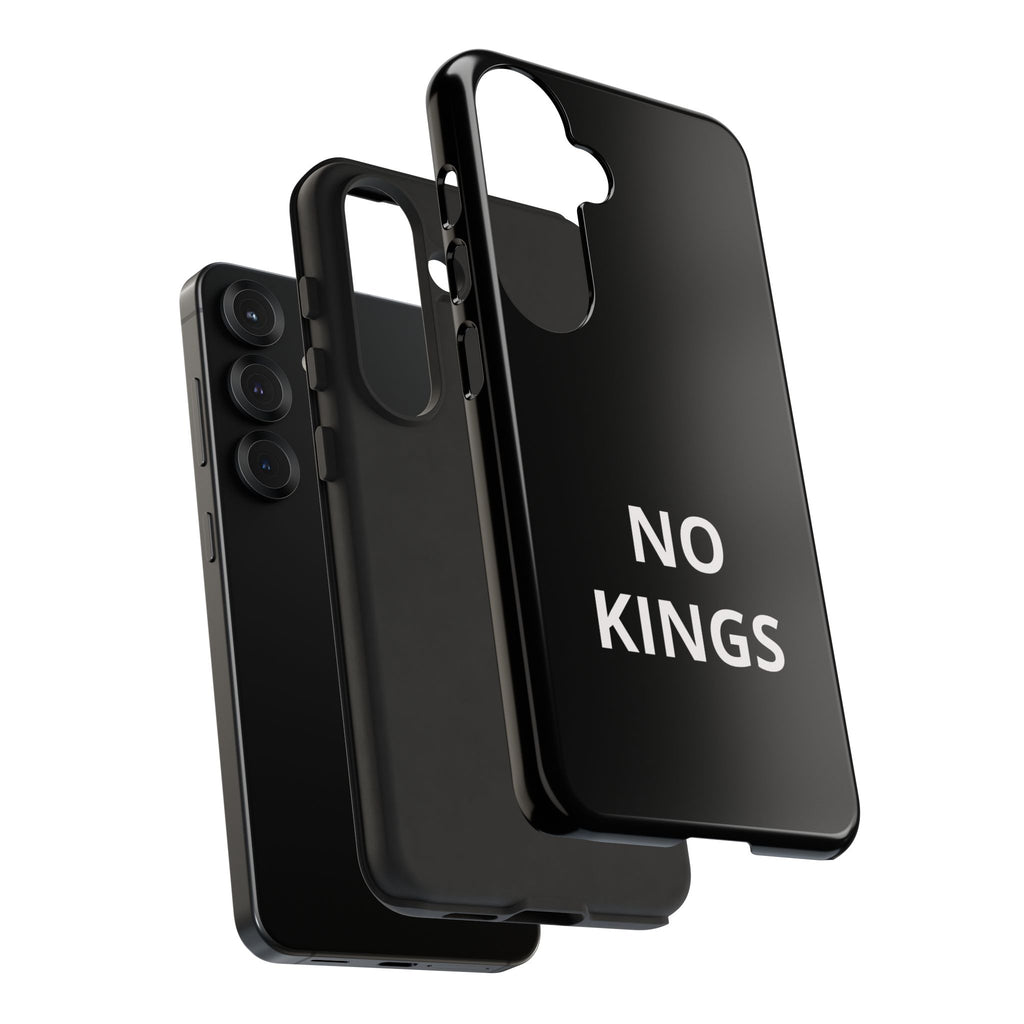 Phone Case — "NO KINGS" Minimalist Black Tough Protective Cover