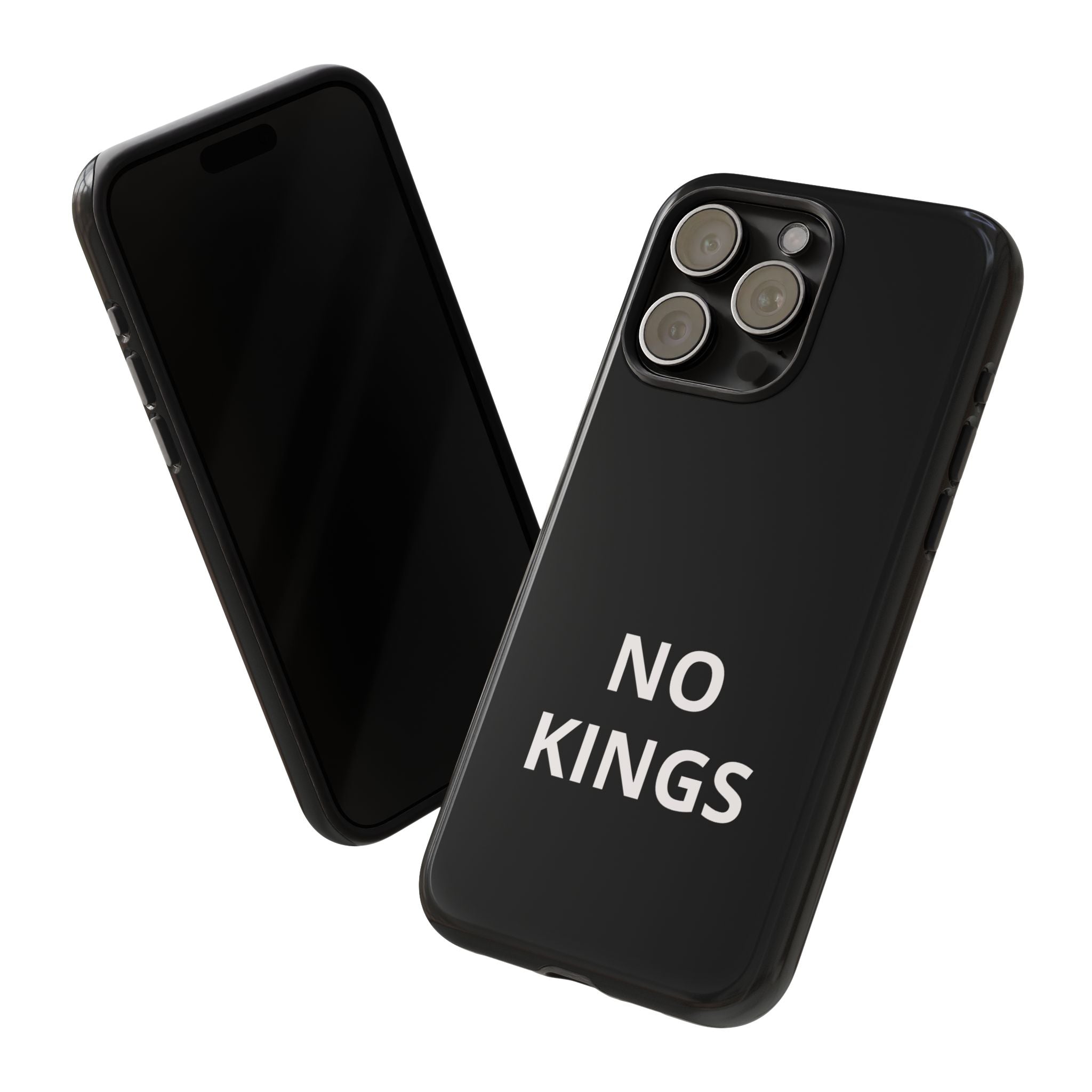 Phone Case — "NO KINGS" Minimalist Black Tough Protective Cover